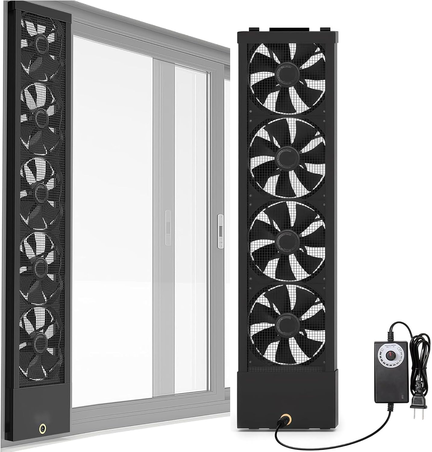 13-53inch Retractable Window Exhaust Fan Drilling Free Installation, Removable Vertical Fan for Home, Kitchen & Office(17.72-19.69in)