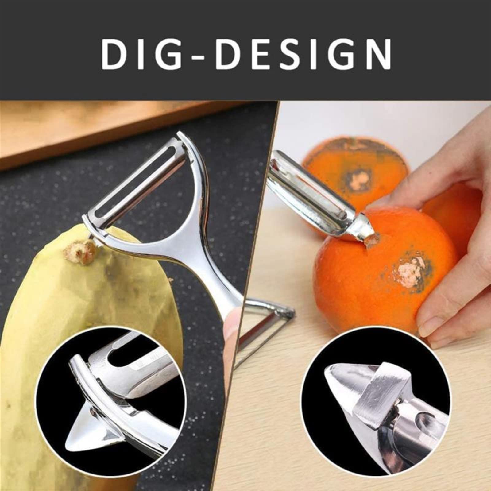 Pelador de verduras de acero inoxidable, herramienta multifuncional, accesorios de cocina (01)