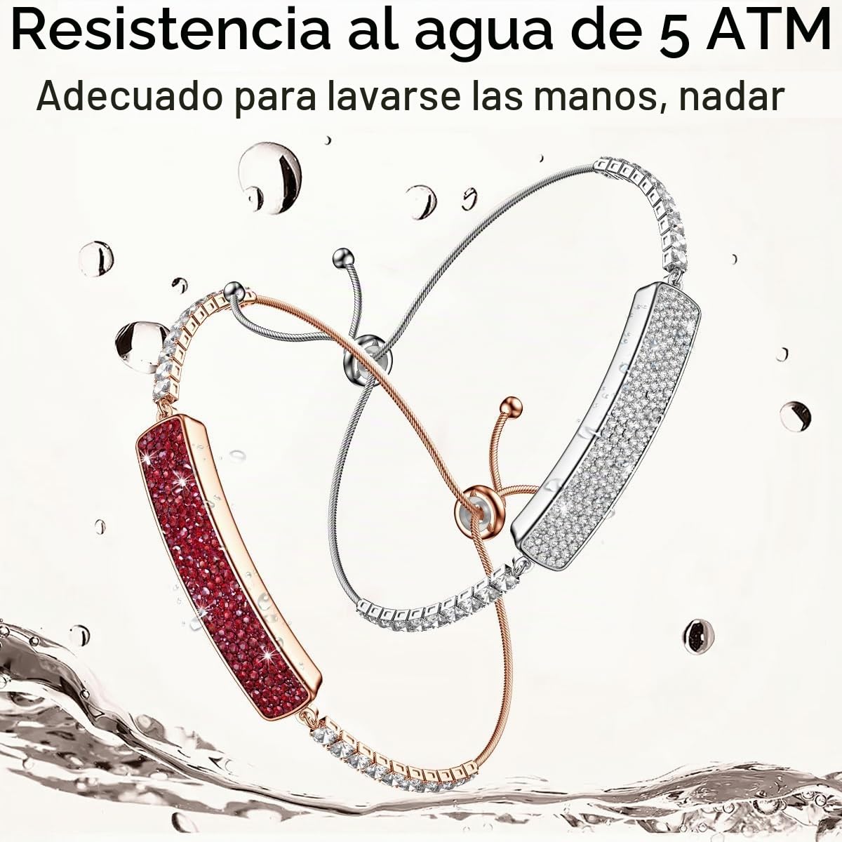 findtime Pulsera inteligente de diamantes elegante para mujer, pulsera de salud, monitor de frecuencia cardíaca, monitor de sueño, contador de pasos, podómetro, impermeable, rastreador de actividad a