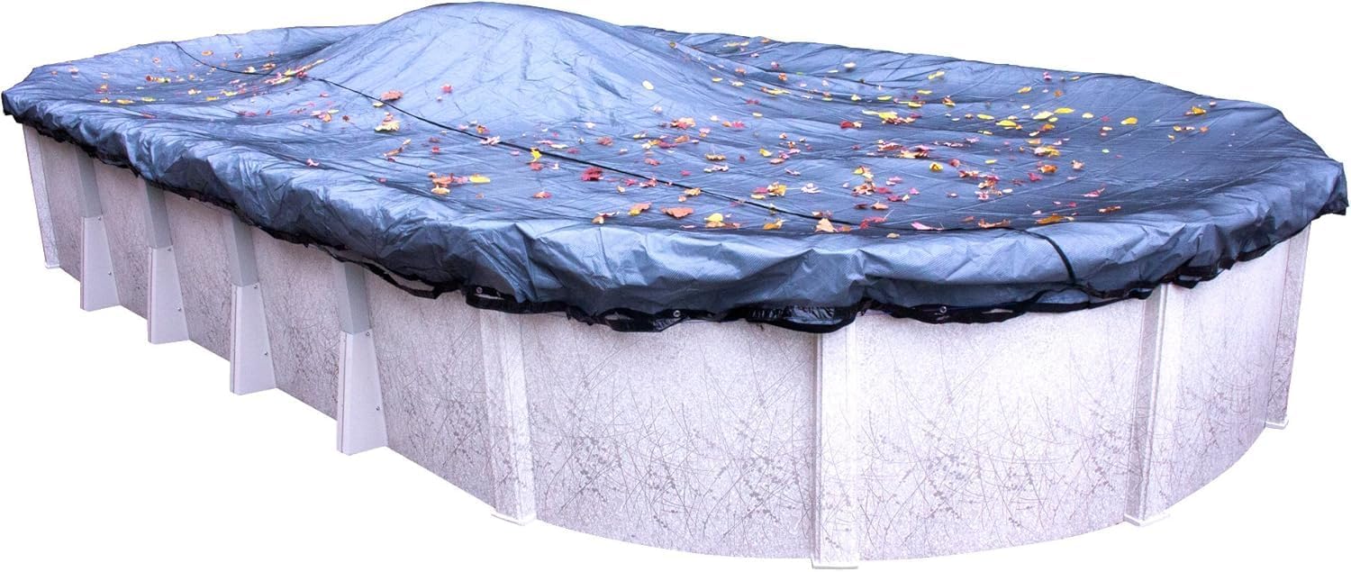 Robelle 16 x 25 ft Extra Heavy Duty Leaf Net Winter Oval Pool Cover for Above Ground Pools, 3 ft Overlap (19 x 28 ft Cover Size), Extra Heavy Duty Net, 4-Year Warranty, Style: 251625 Extra Heavy Duty 16 x 25-ft. Pool