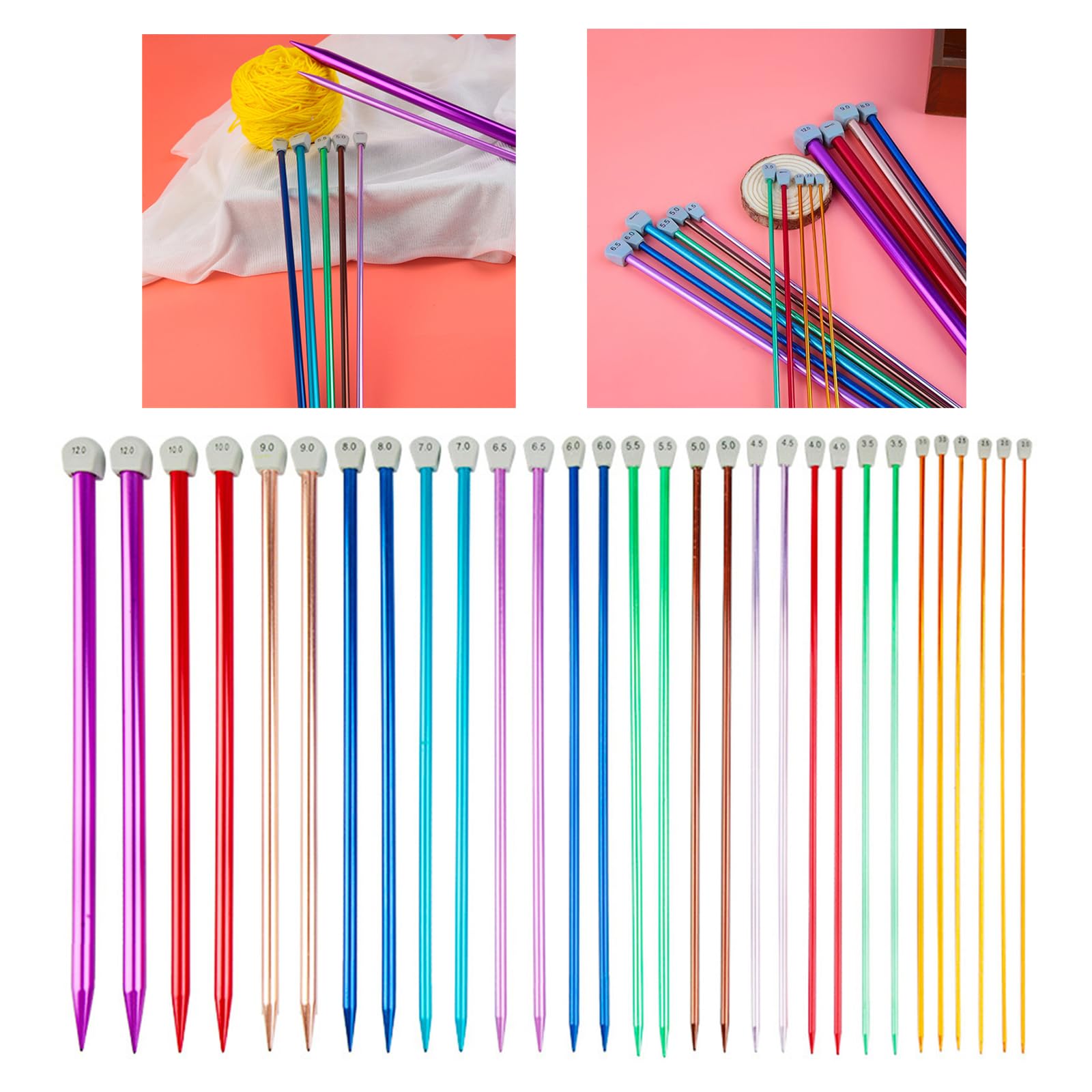 Einspitzige Pullover Nadel, 2–12 mm, Aluminium Stricknadel für Pullover, Schal, Bastelprojekt, Strick Sets, kreisförmiges Set