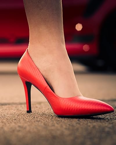 Miniatura 9 de Carbon Fiber Fibre Heels Shoes Pumps Driving Racing (7, 4.3 in  11.5cm heel)