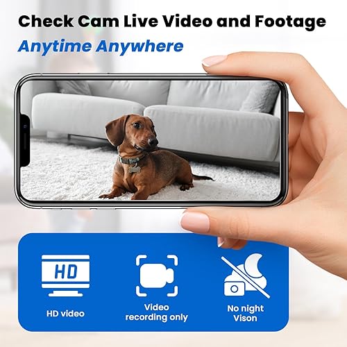 Miniatura 3 de Cámara de 1080P con cargador USB WiFi, cámara de niñera con visión nocturna y detección de movimiento, cámara de seguridad inalámbrica para