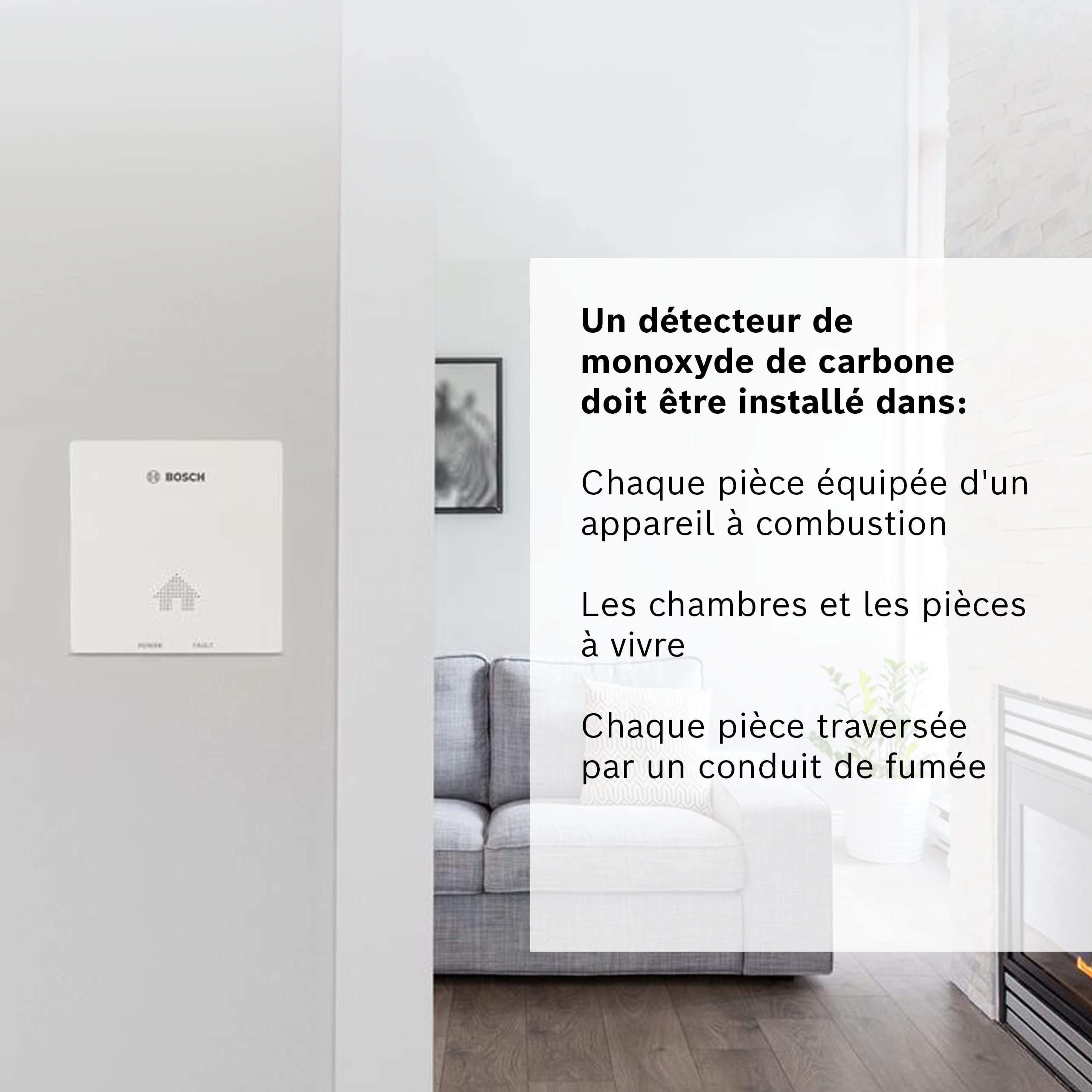 Bosch Détecteur de monoxyde de Carbone D-CO | Détecteur de monoxyde de carbone facile à installer, Avec mode mémoire et indicateur de fin de vie