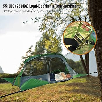 Amazon | キャンプテントツリーテント、吊り下げ式ライトハンモック