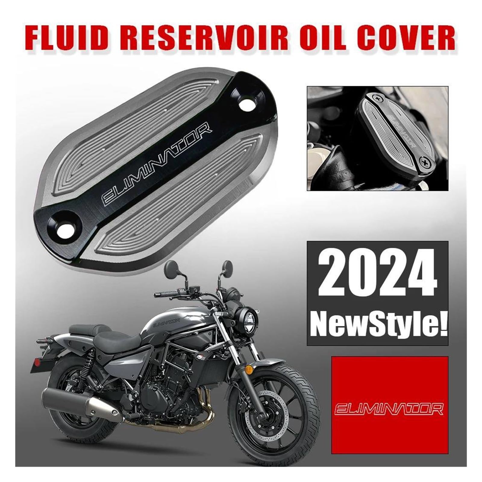 Accessori Coperchio Serbatoio Fluido Anteriore Moto Tappo Serbatoio Carburante Freno Per KAWASAKI Eliminator 400 450 500 2023-2024 Parti(Green)