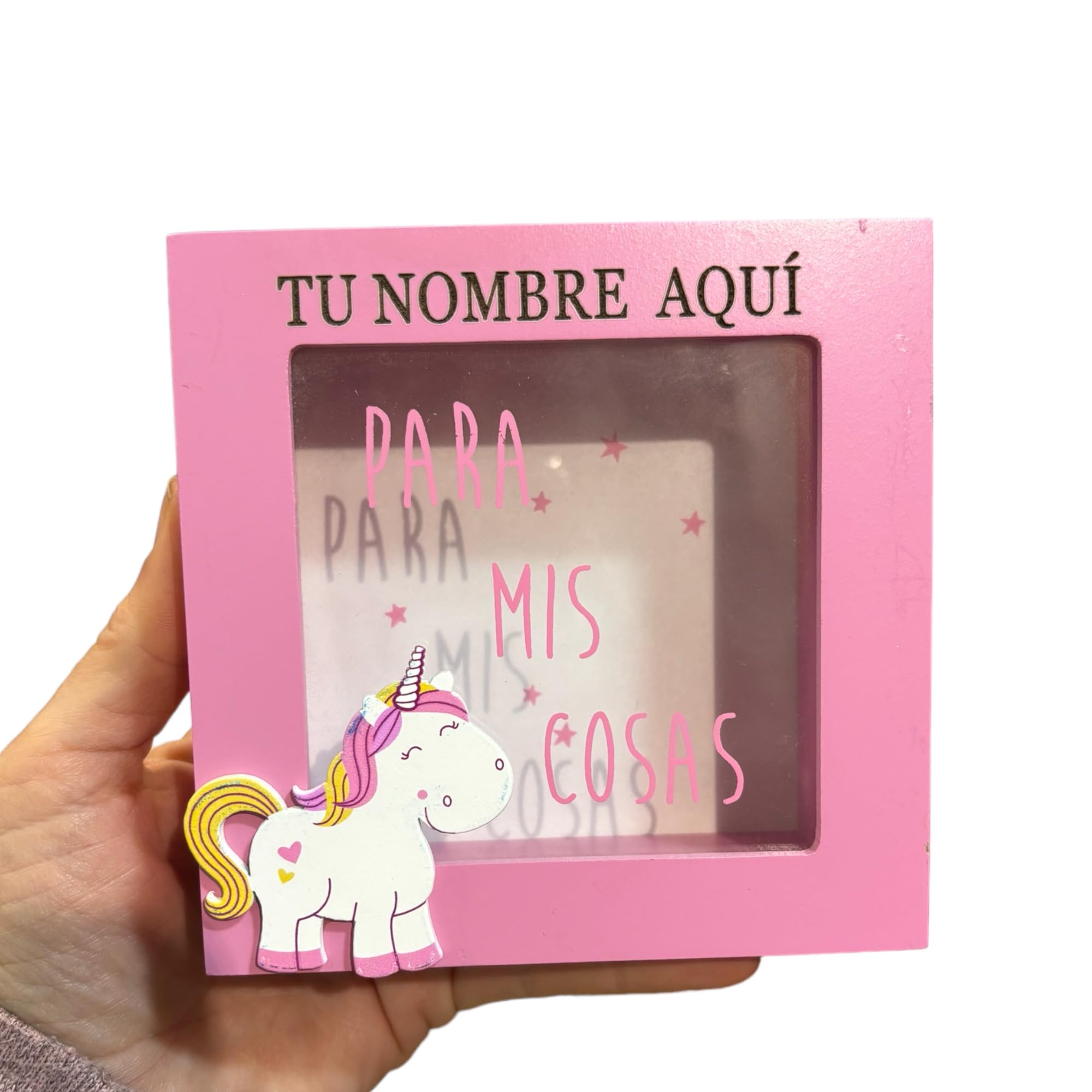 Curia Grabador - Hucha Unicornio de Madera Personalizada - Hucha de Madera con Nombre Grabado - para Regalo Dinero