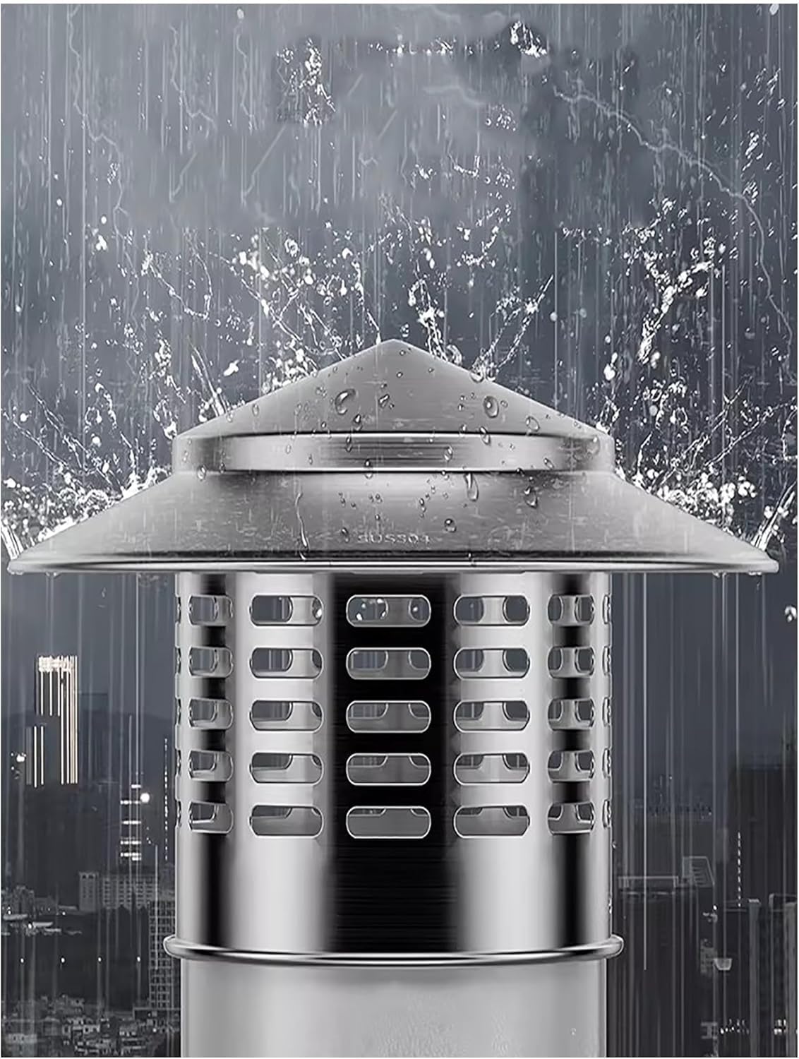 Chapeau de cheminée rond anti-pluie en inox de 15 cm pour poêle