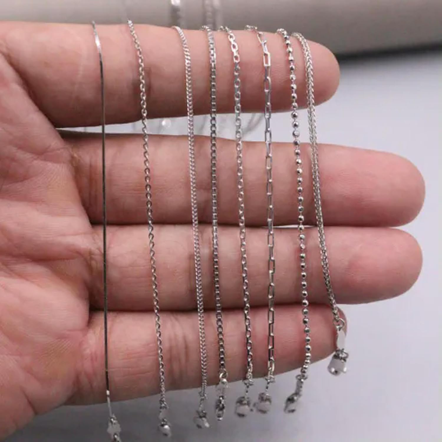 Pt950 Pure Platinum 950 Chain Necklace for Women Real Platinum Curb Chain 18inch-Wide Cable Chain-1.6mm 4.3-4.6