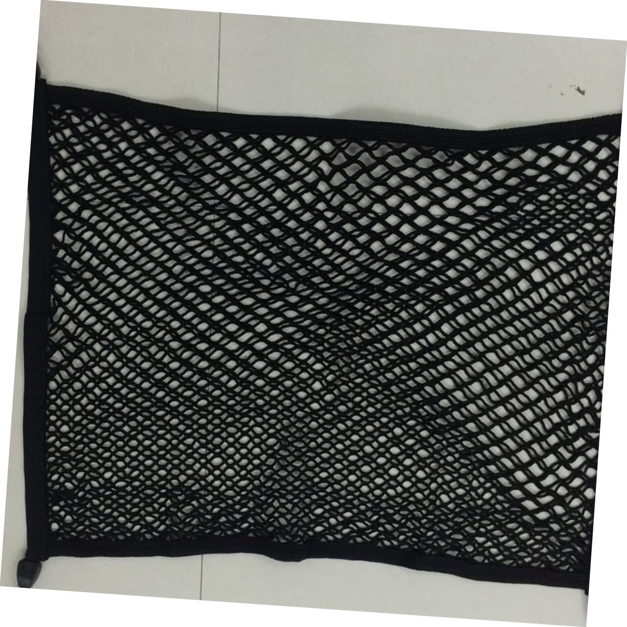 PartyKindom Rete Bagagliaio Auto Doppio Strato 100x80 Nero Elastica | 4 Ganci Autobloccanti Inclusi, Tessuto e Plastica, per Suv e Vano Posteriore