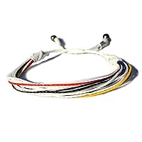 Vista 204 de Colorful Bracelet for Men and Women with Hematite Stones: Handmade Designer Adjustable Multistrand String Knotted Macrame Friendship Bracelet