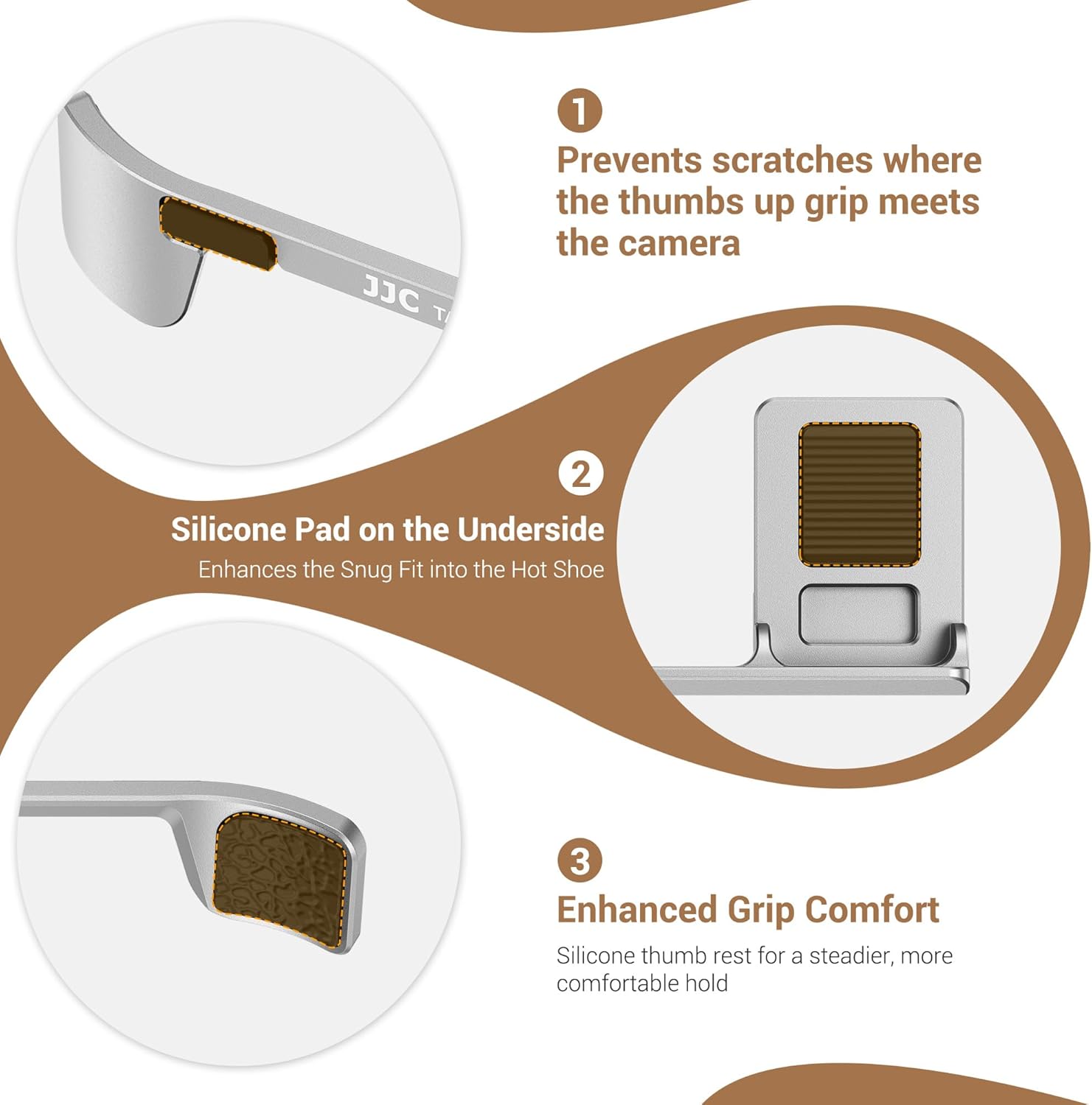 Thumb Up Grip with Shutter Button for Fuji Fujifilm X-E5 XE5 Mirrorless Camera, Aluminum Alloy X-E5 Thumb Grip with Hot Shoe Cover Protector Thumb Rest Support Holder, Not Affect The Use of Dial-Black - Image 5