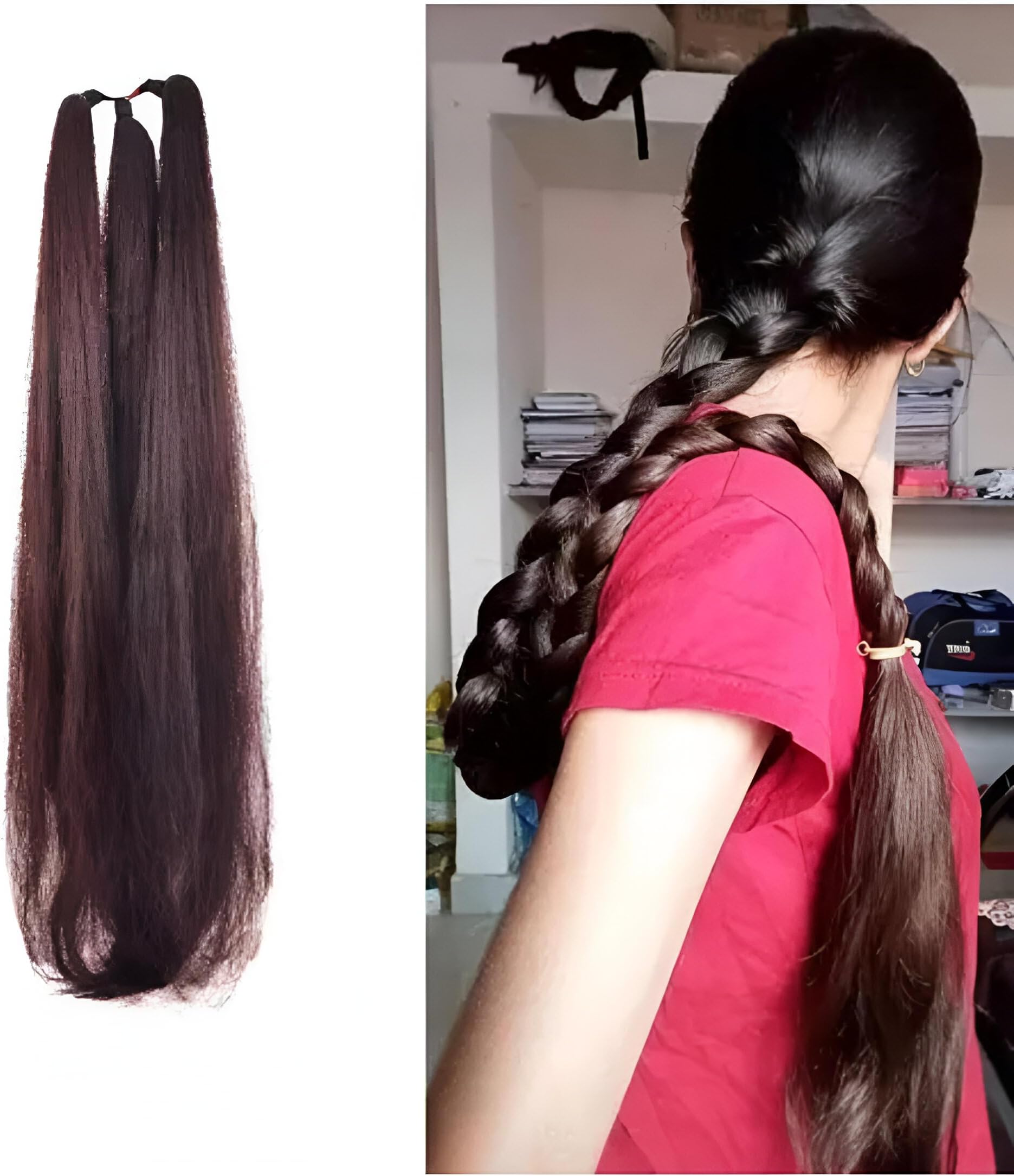 Paranda Choti Brown Colour 26 Inch Difrent Difrent Look For Women Hair Extensions