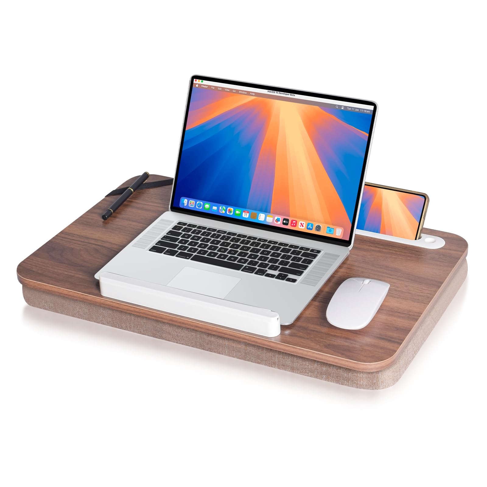 wishacc Lap Desk with Hidden Book Clips