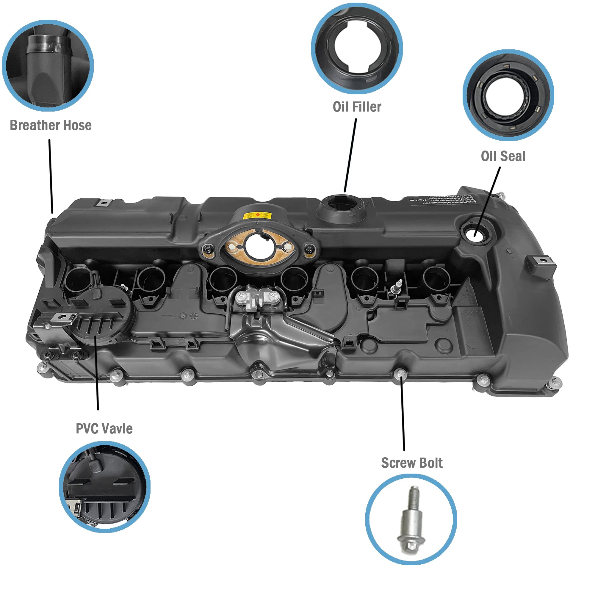 Tapa de válvula de motor 11127582245, 11127552281, 11-12-7-552-281, 264-935 para BMW 328i 528i E82 E90 E70 Z4 X3 X5