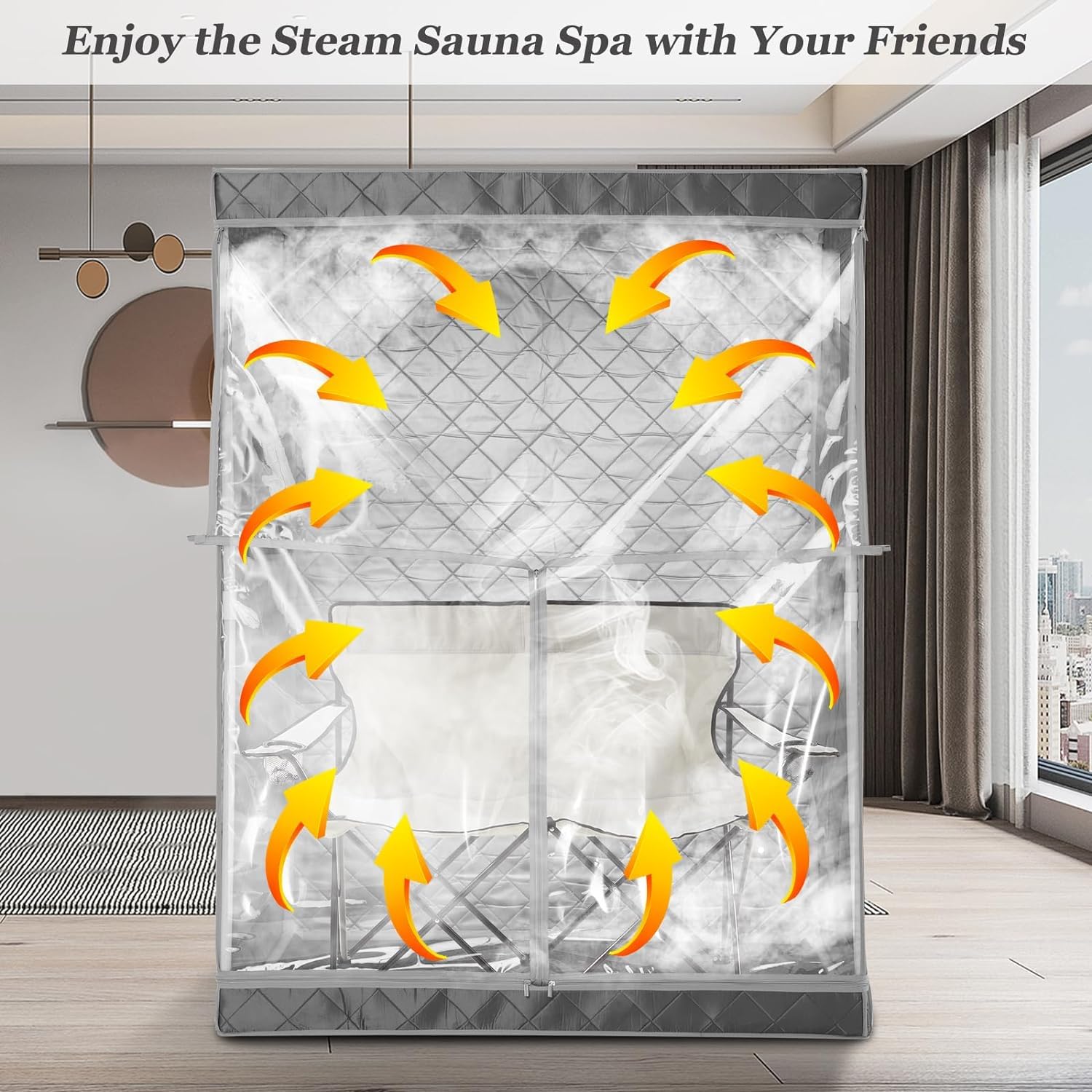 Tente de sauna à vapeur portable pour 2 personnes, pliable et légère pour la maison, 2 personnes, pliable, légère, pour la maison, chaise pliable pour 2 personnes, cuiseur vapeur non inclus