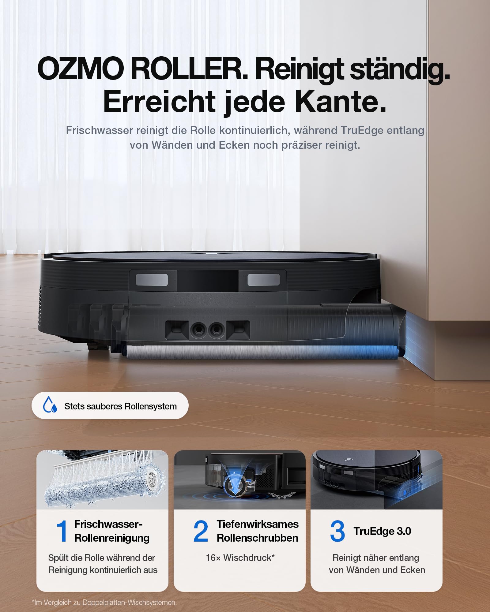 ECOVACS X12 OMNICYCLONE Saugroboter mit Wischfunktion, 22.000 Pa Saugkraft | FocusJet-System zur Fleckenvorlösung, PowerBoost, OZMO ROLLER 3.0, ausfahrbare Mopprolle, PureCyclone Auto-Entleerung, BLAST
