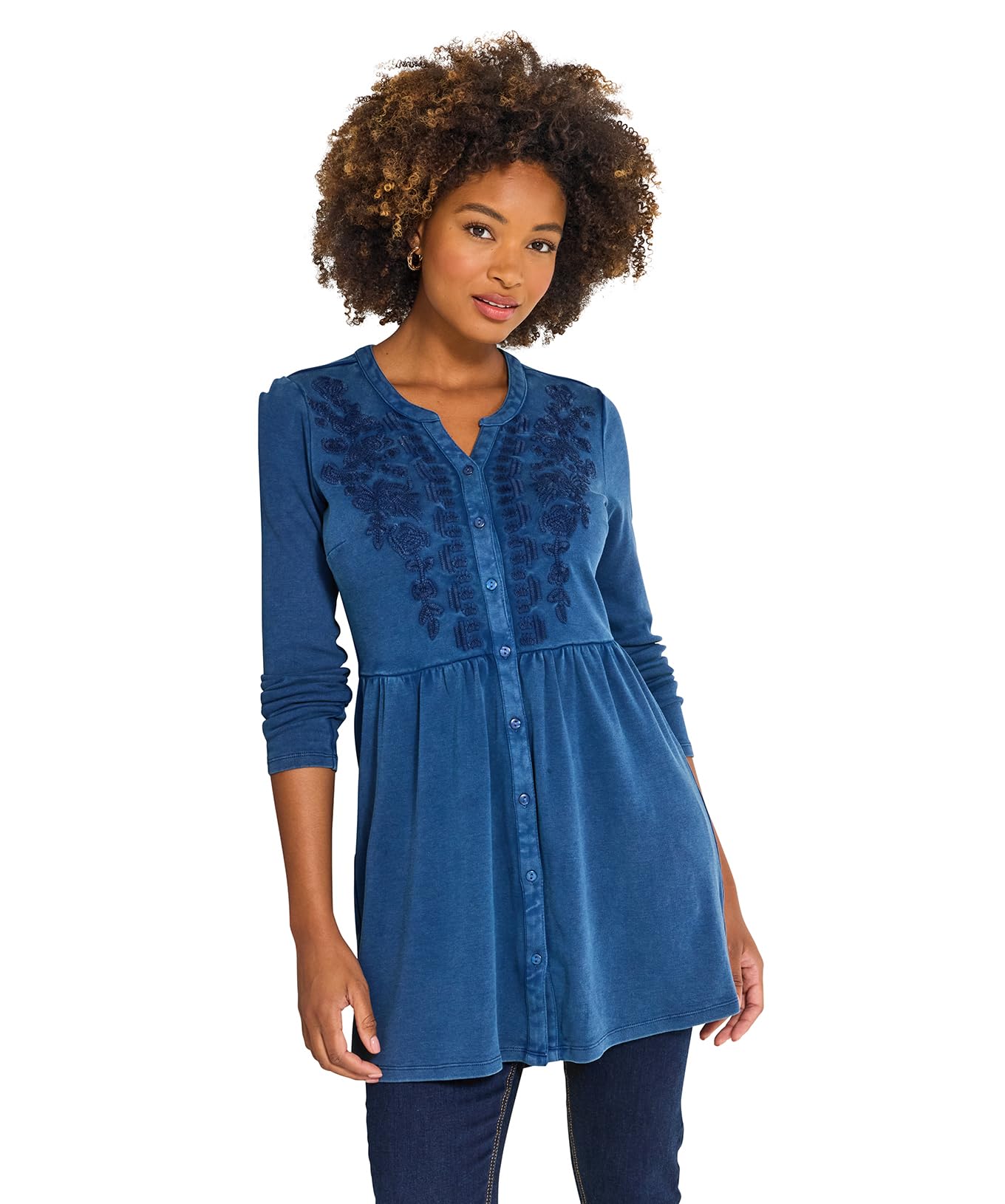Joe Browns Women's Pink Jersey Sweat Tunic Top, Relaxed, Blue, UK 8