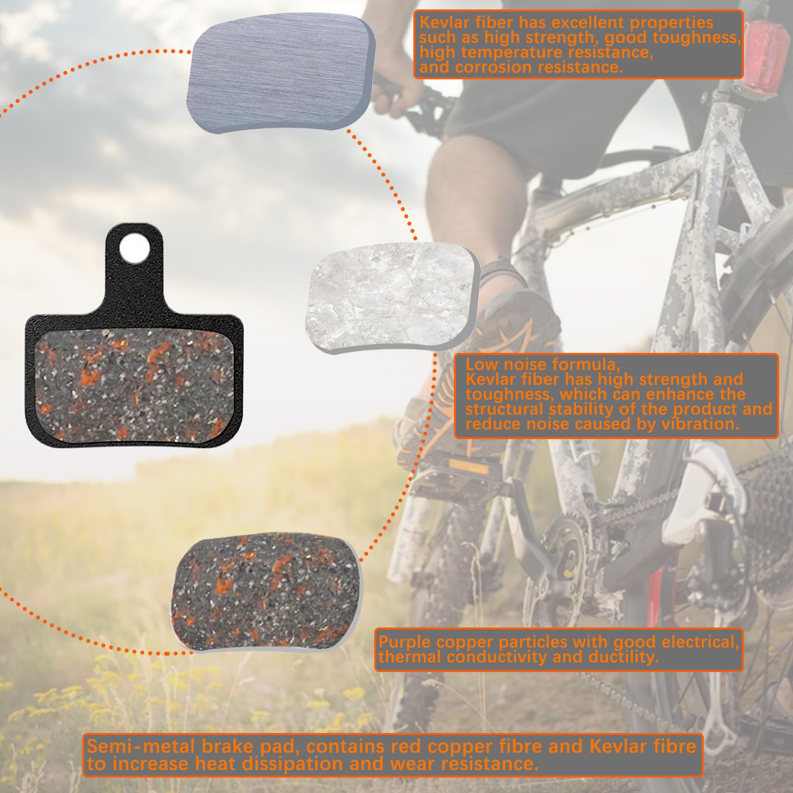 Pastiglie Freni TOP BRAKE BD12 Per Bici - Compatibili Con SRAM Level E Force ETap AXS - Foto 4