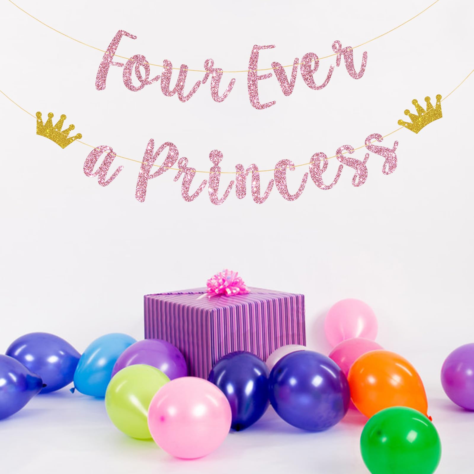 4 Princess Birthday Banner Crown Birthday Banner New Arrivals