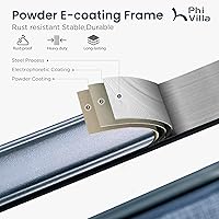 Vista 3 de PHI VILLA Juego de 2 taburetes de bar giratorios para exteriores, sillas de patio altas de 30 pulgadas de altura con tela de textileno para todo