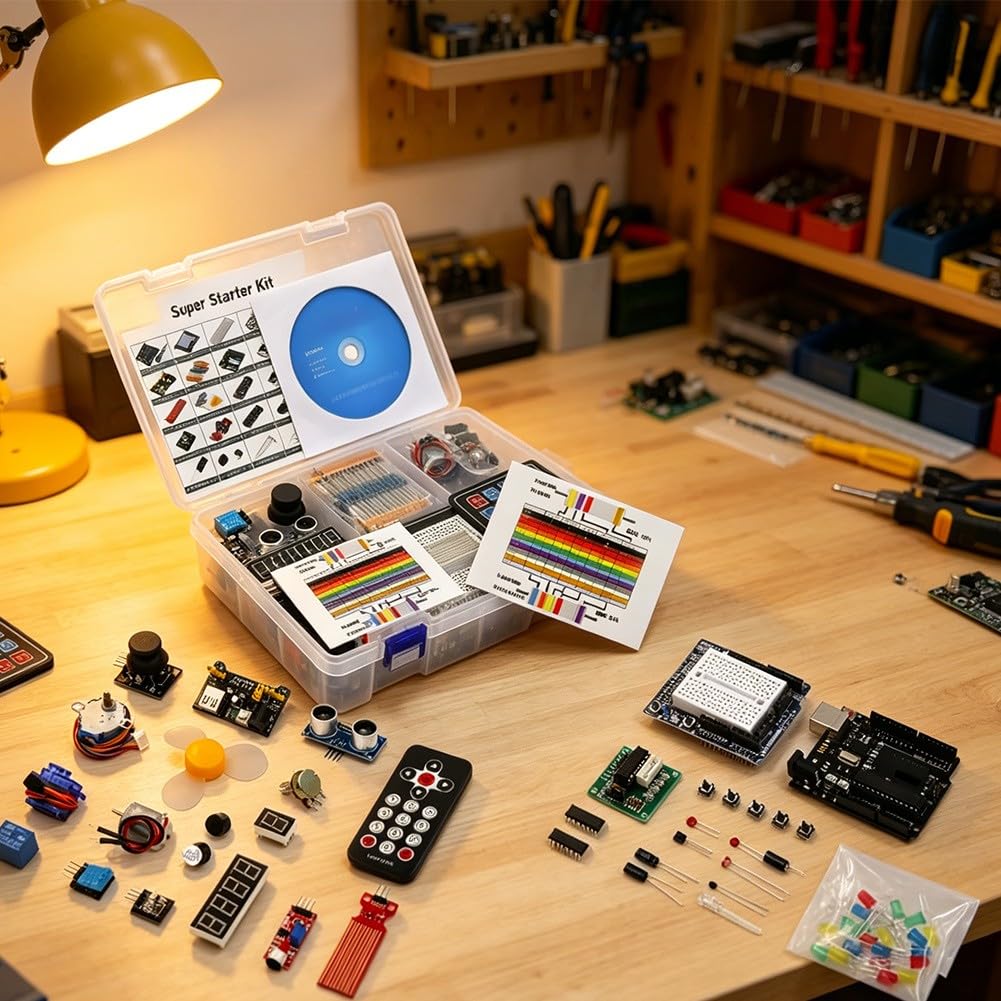 R3 Super Starter Kit con tecnologia RFID, kit completo di apprendimento elettronico per principianti, include sensori, motori, LCD e progetti