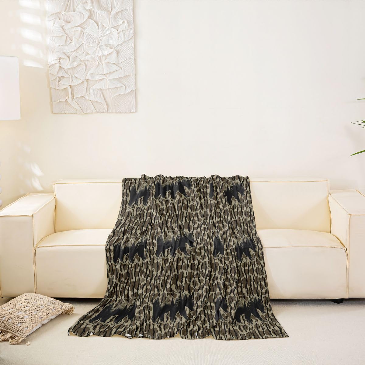 Homewish Housse de Canapé 231 x 340 cm Camouflage Ours Chasse