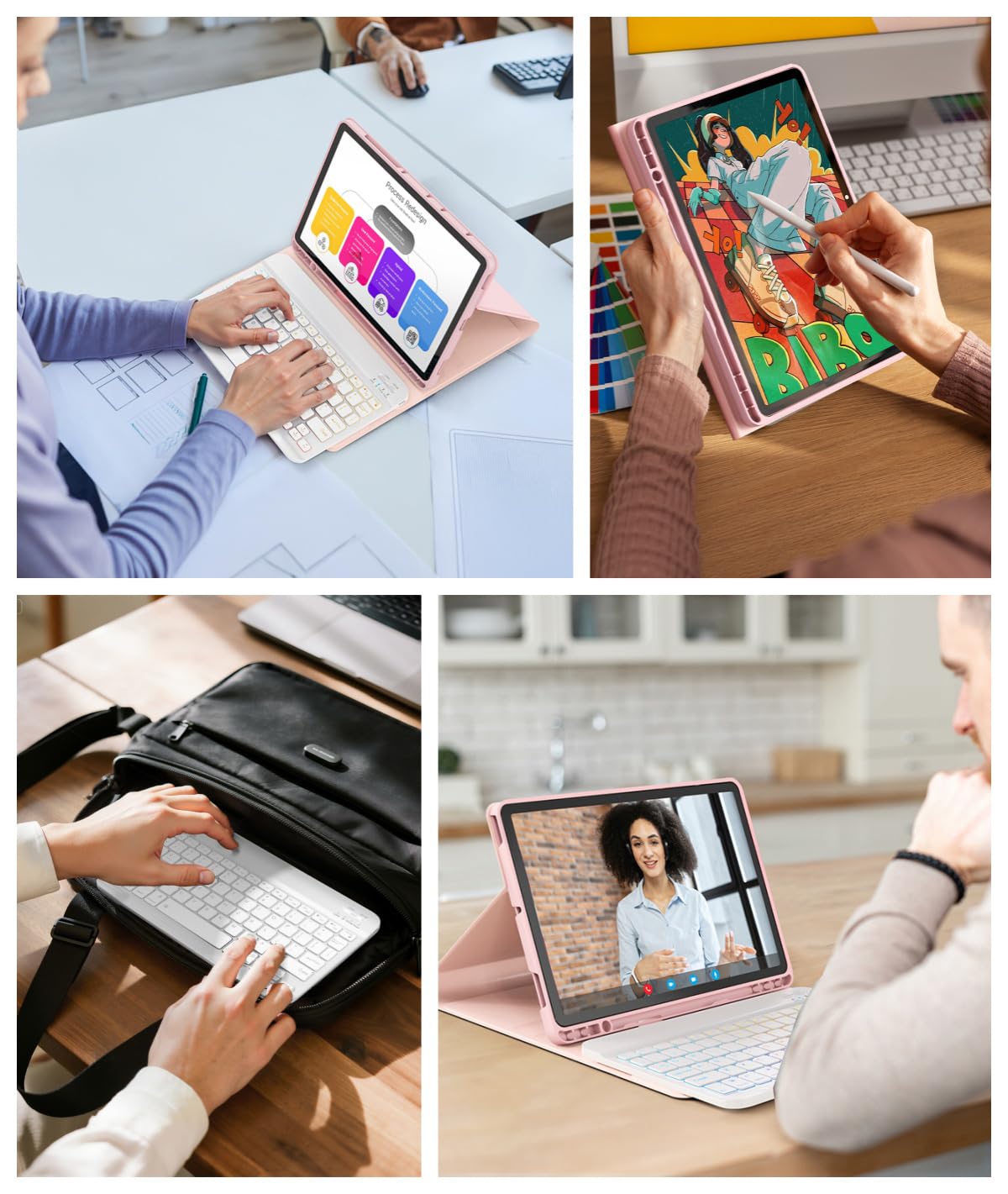 Per Lenovo Tab M11 (TB330) 2024 11 Pollici/Lenovo Idea Tab (TB-336ZU TB-336FU) 2025 11 Pollici Cover Con Wireless Bluetooth Italiano (QWERTY) Tastiera Retroilluminati e Mouse Backlit Keyboard Case