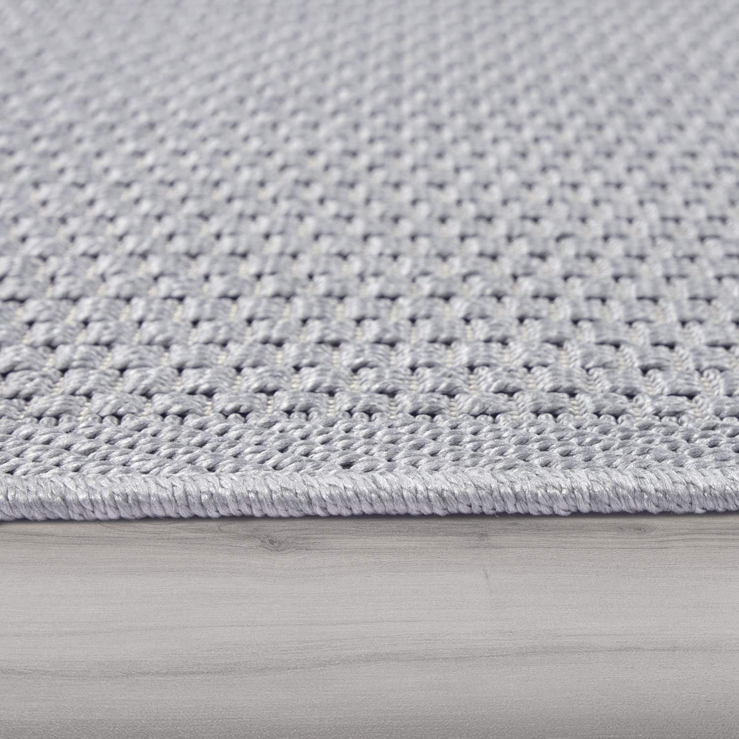 Paco Home Alfombra Interior Exterior Terraza Balcón Intemperie Lisa Estructura, tamaño:Ø 200 cm Redon, Color:Gris