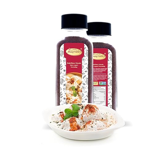 ANAAJ VALLEY Dahi Bara Masala  9.70 oz de condimento en polvo de especias  Mezcla de especias Masala  Mezcla Dahi Bara Masala  Añade sabor y sabor