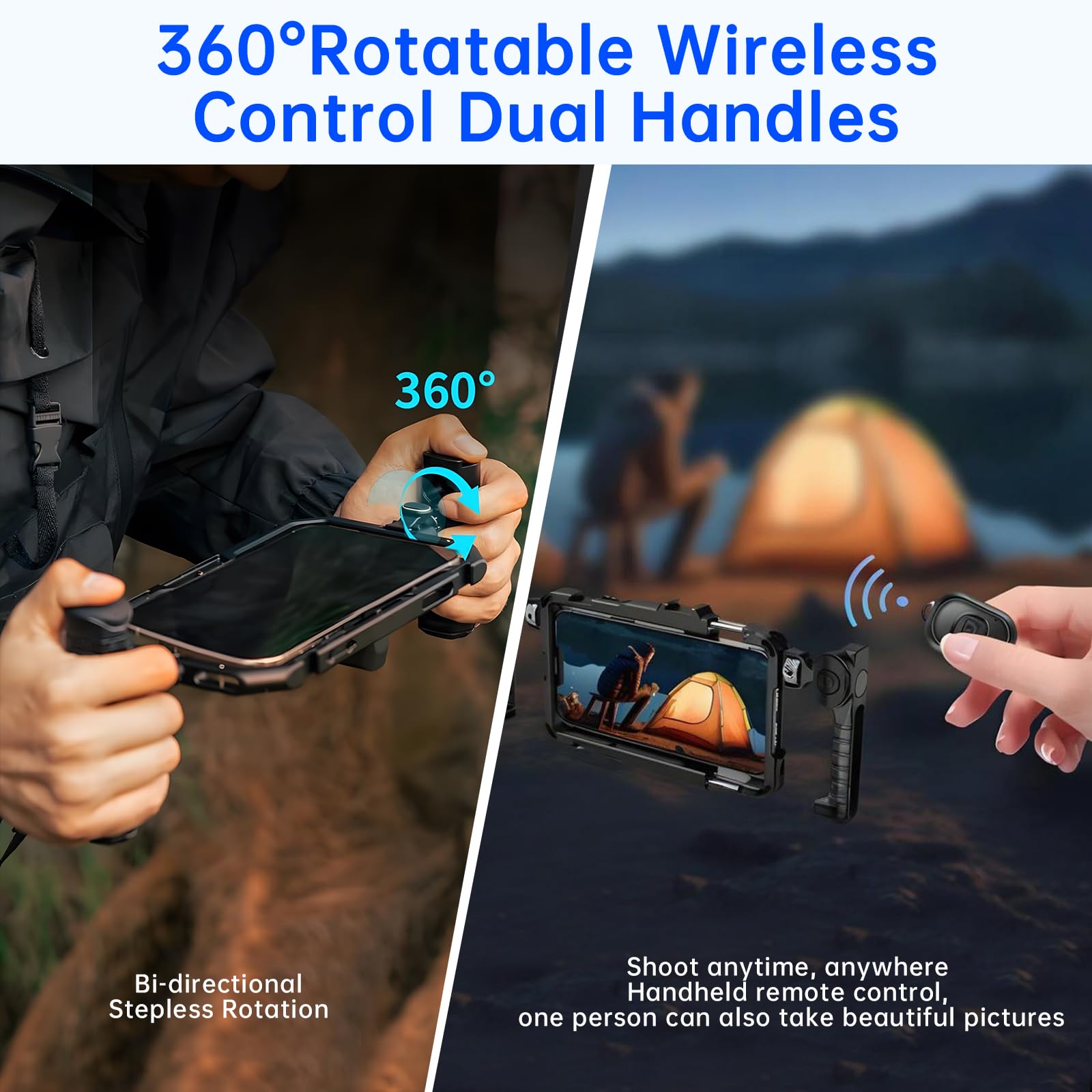 Phone Video Stabilizer Rig Kit: Telefono Cage Rig Rig per Registrazione Video con Maniglie LED Luce Treppiede - per Videomaker Videografo - per iPhone per Samsung per Pixel e altri telefoni Android