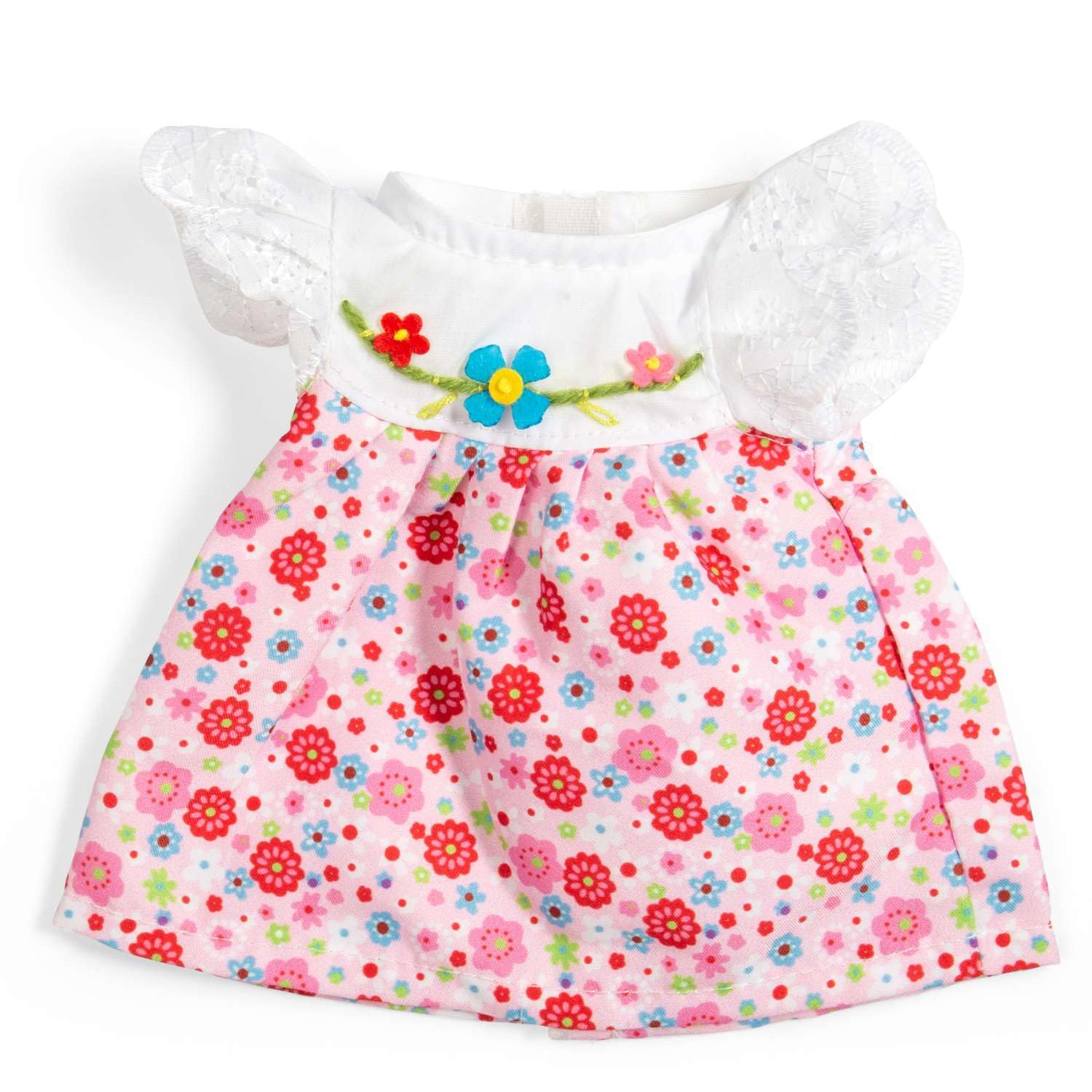 Bigjigs Toys Pink Dress Lace Sleeves -Small | Doll's Clothes | Floral
