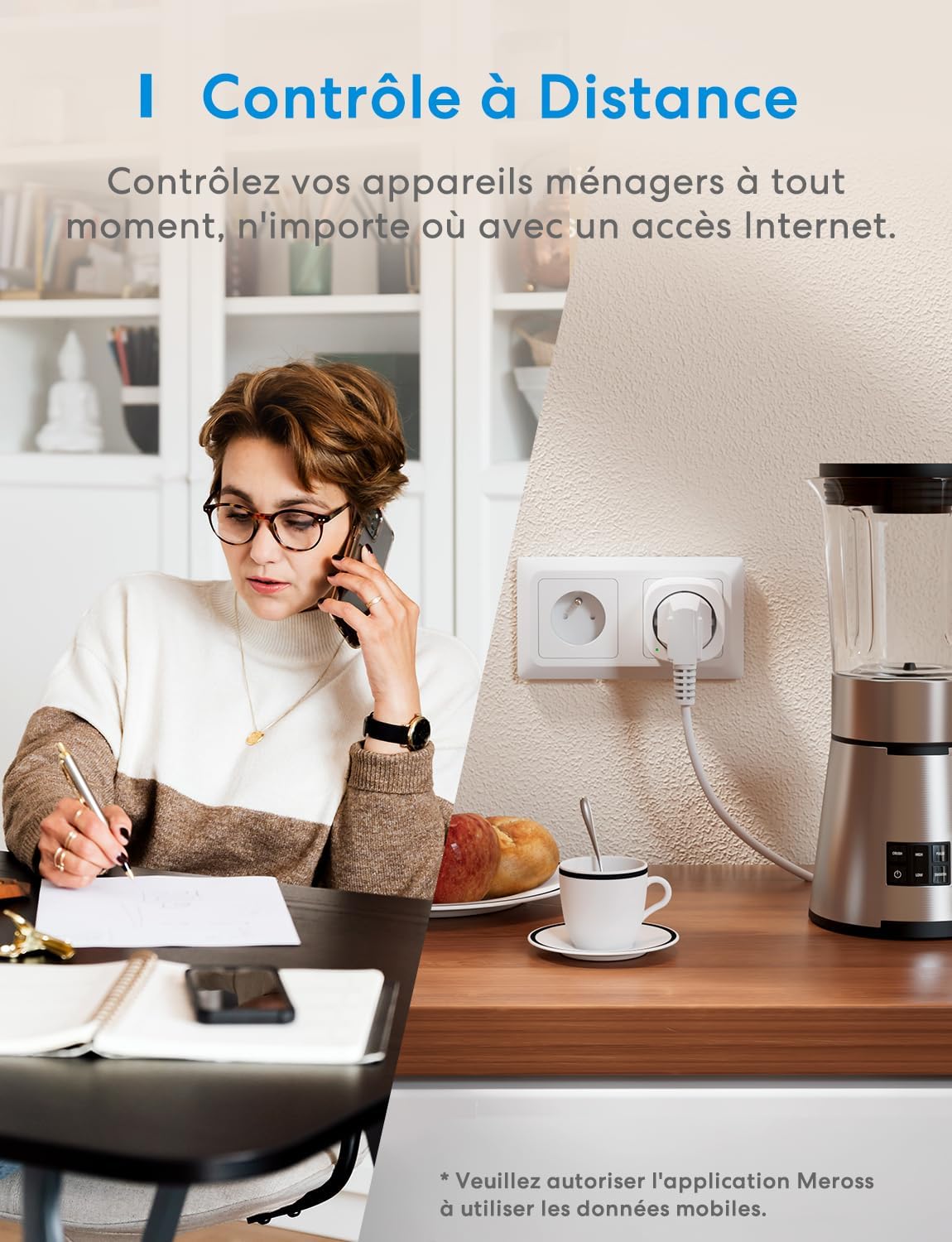 Meross Matter Connected Socket (Type E), gniazdo WiFi 16A kompatybilne z Apple Home, Alexa i Google Home, gniazdo z pomiarem energii dla fotowoltaicznych paneli słonecznych, sterowanie głosowe i zdaln