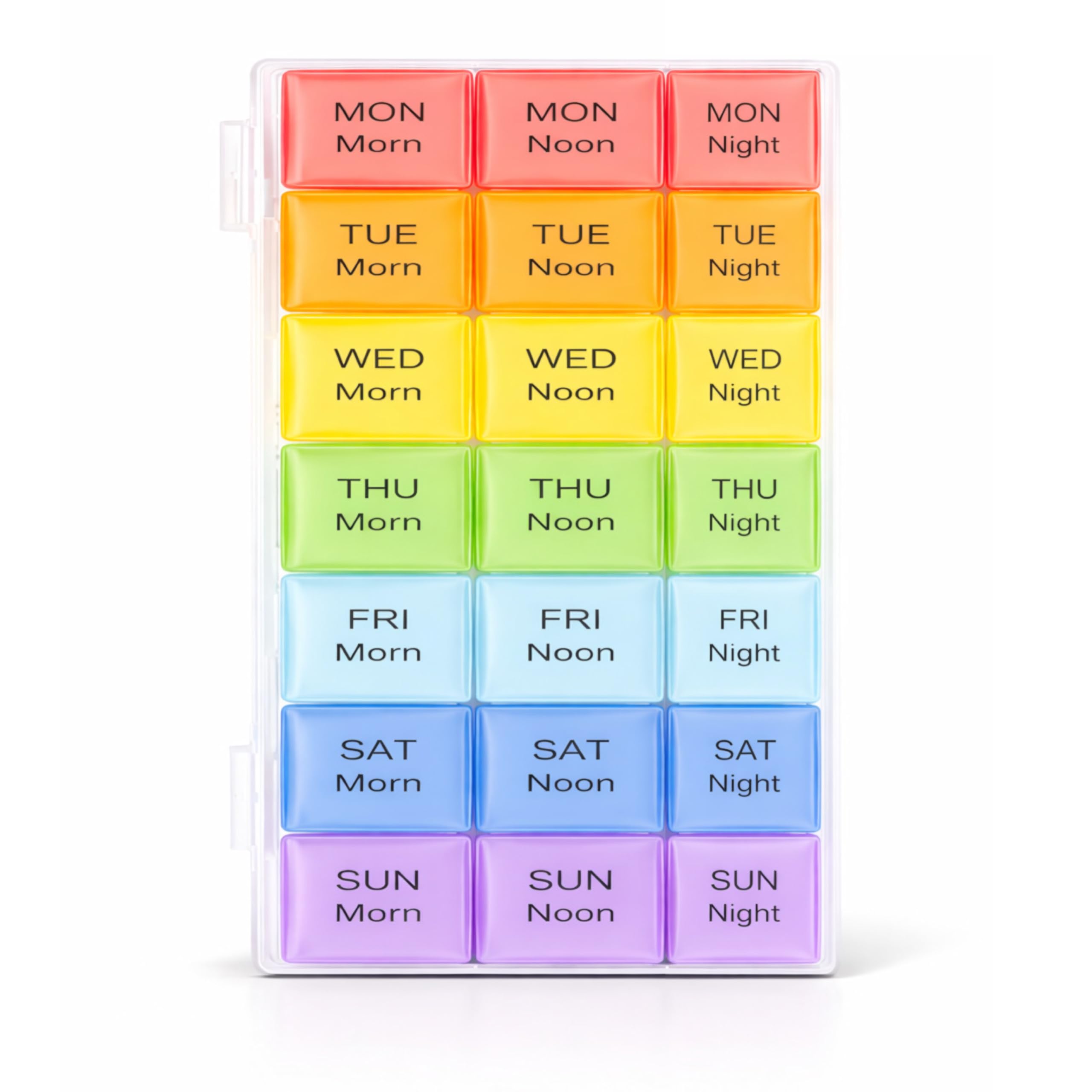 JimXen Pill Box Medicine Organizer Weekly 7 Days 3 Times Storage 21 Compartments Case Moisture-Proof Portable Week Holder Container Daily use Planner for Tablet Vitamin Supplement Ideal for Travel and Home for Pocket Purse Reminder Easy to Use Food Grade Material BPA Free (Multicolor, 3 Times A Day)-image-11