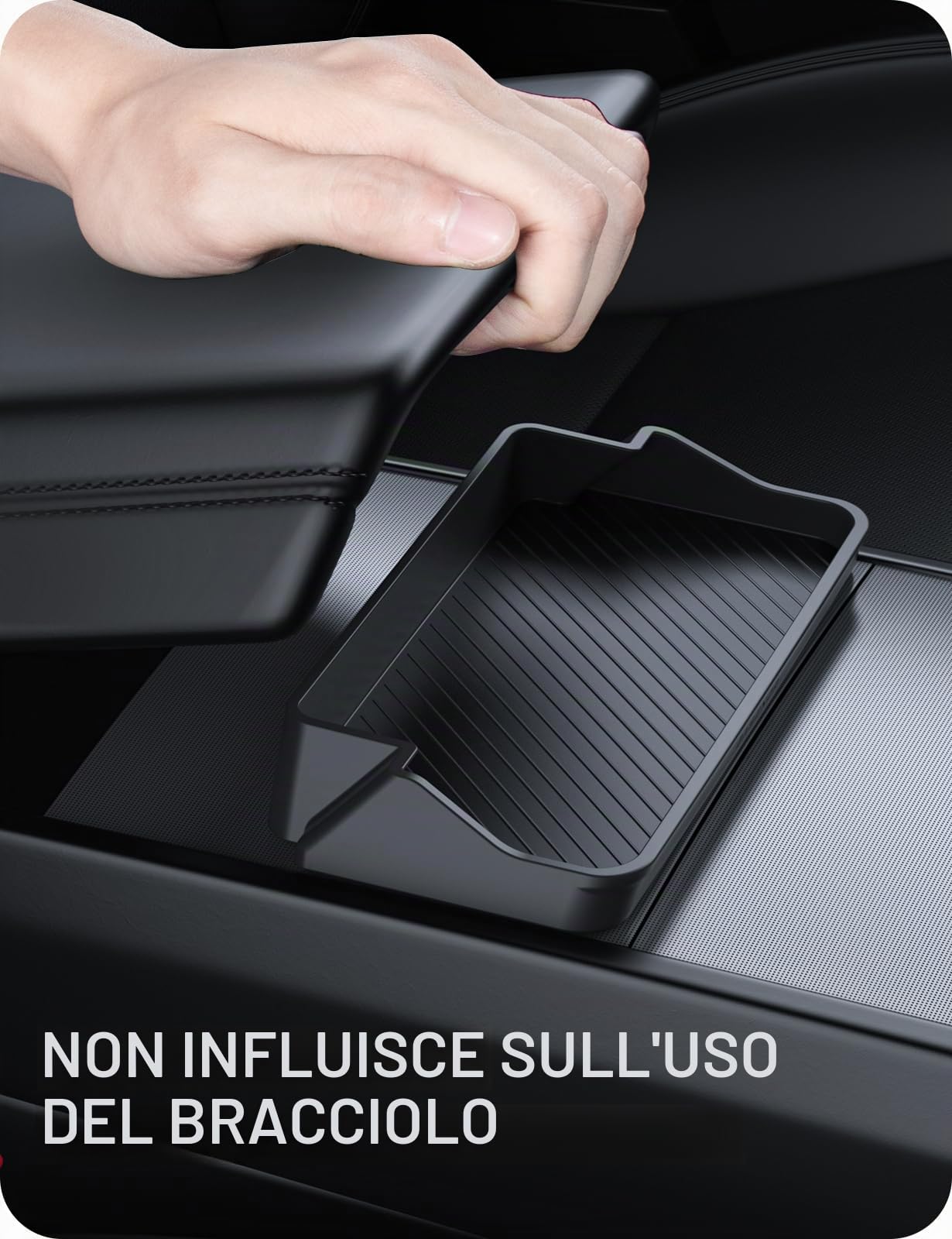 BASENOR 2025 2026 Tesla Model Y 2024-2026 Tesla Model 3 Portaocchiali da Sole per Console Centrale Scatola Portaoggetti Bracciolo in Silicone Scatola Portachiavi Porta Accessori Lnterno