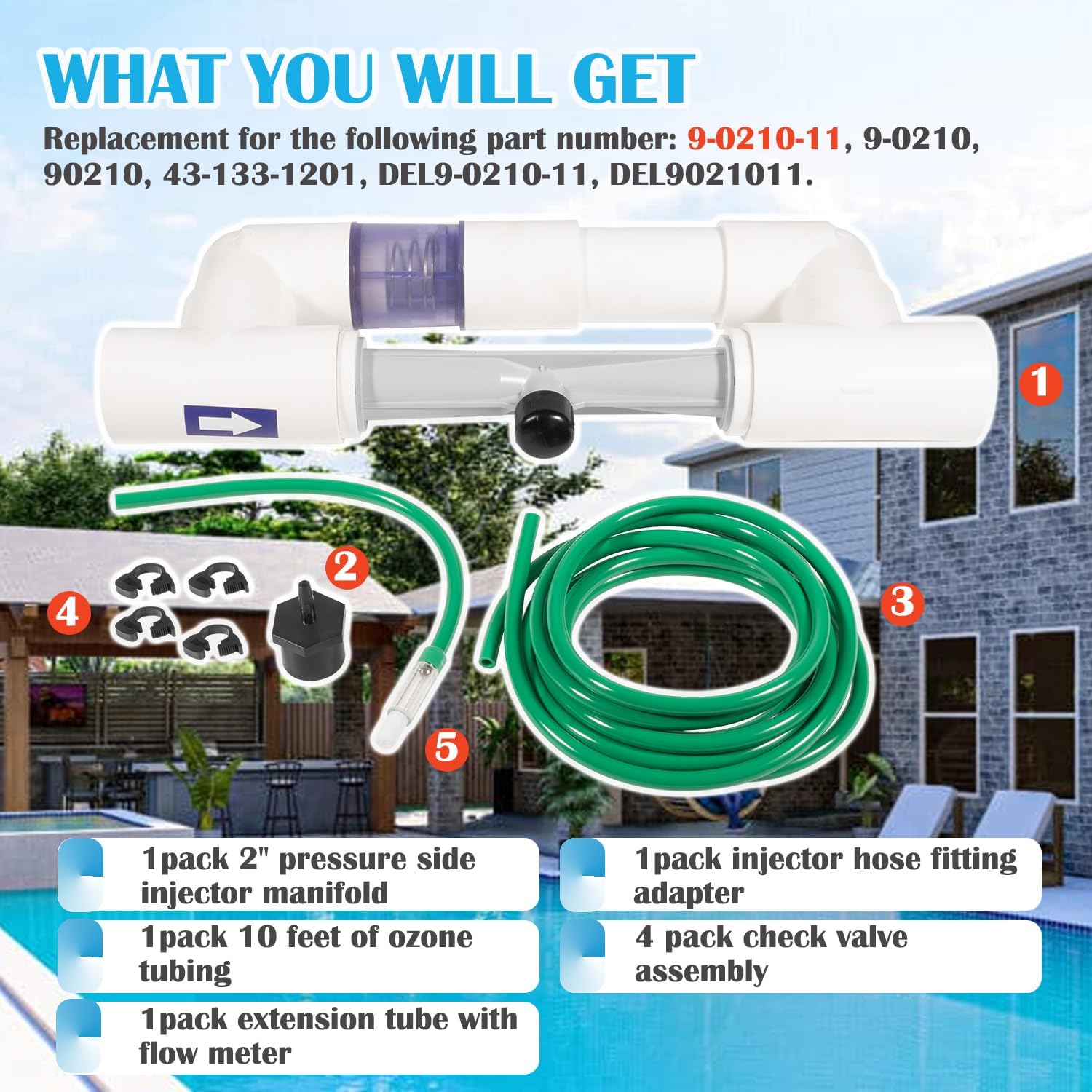 9-0210-11 Complete Next Generation Installation Kit 2" Universal Injector Manifold Kit For Ozone 25/50/100 Pool Systems, Compatible with Eclipse EC-10, EC-20, EC-40, For Single/Variable Speed Pumps