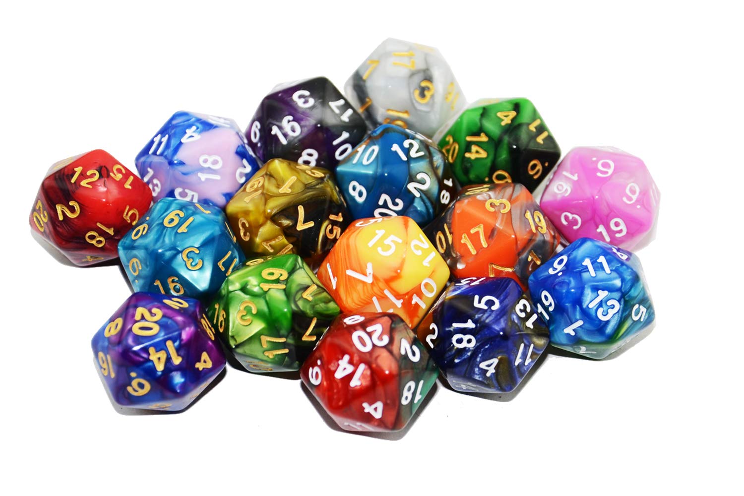 StarMall 10-Pack Two Color 20 Sided Dice D20 Polyhedral Dice - Image 3