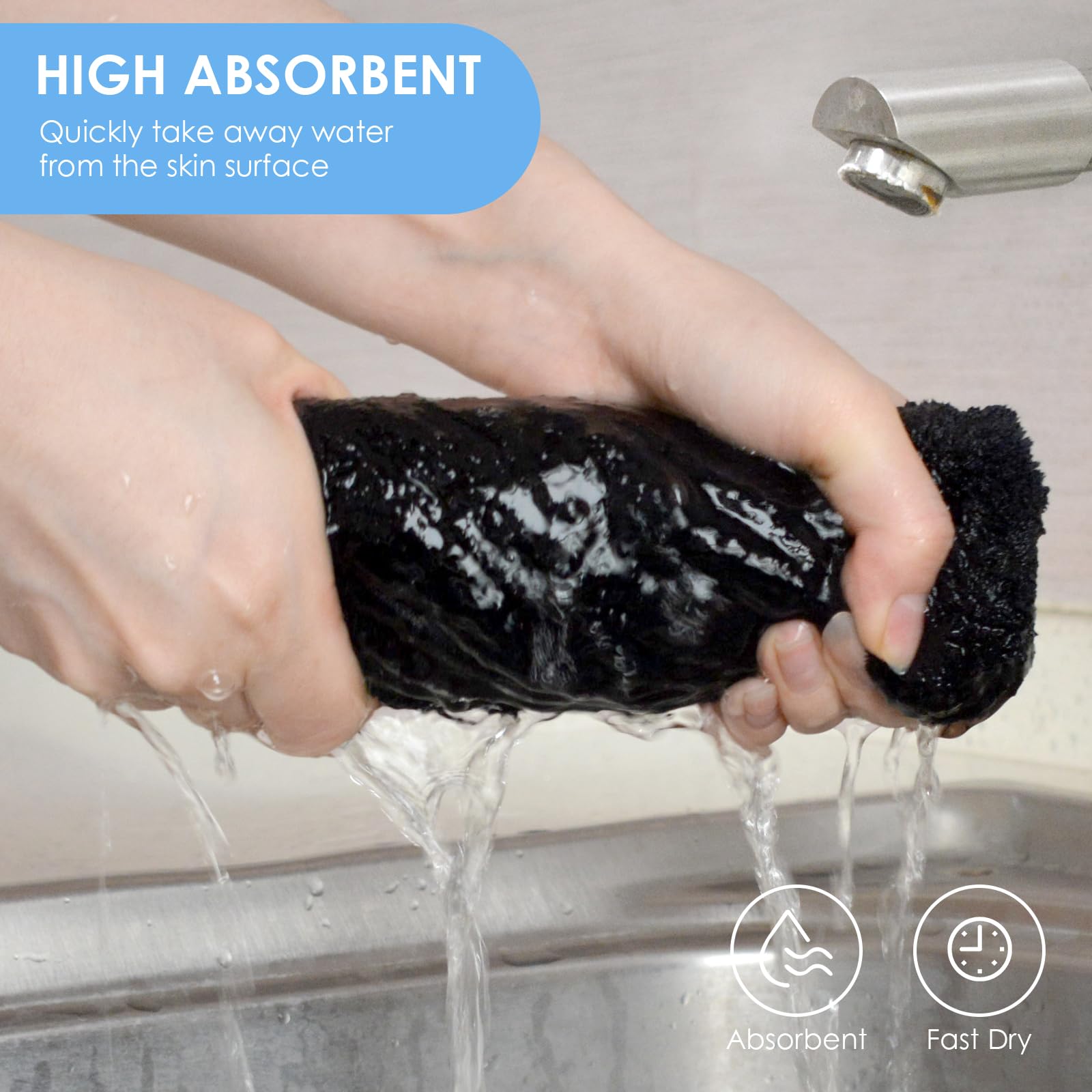 VIVOTE Microfiber Hand Towel, Super Soft & Absorbent Hand Towels with Hanging Loop, Quick Dry Kitchen Hand Towels - Image 4