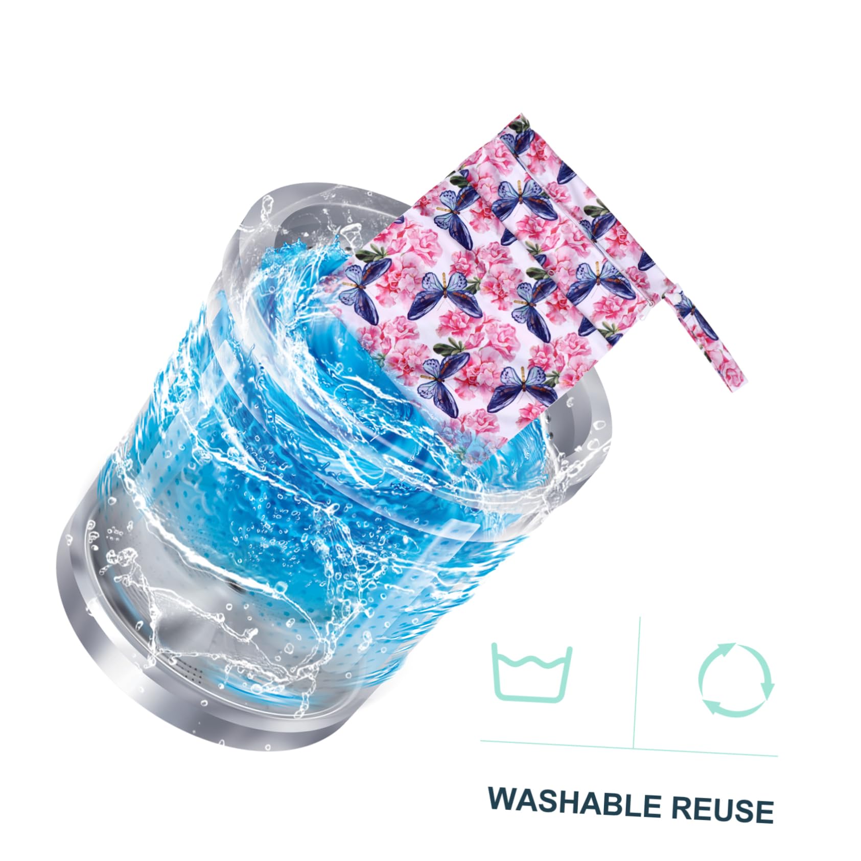ibasenice 3pezzi Borsa Pannolino Con Doppi Zip e Due Tasche Capacità Per Organizzatore Multifunzionale Per Viaggi e Uso Quotidiano Stampa Cartoni Animati Colorati