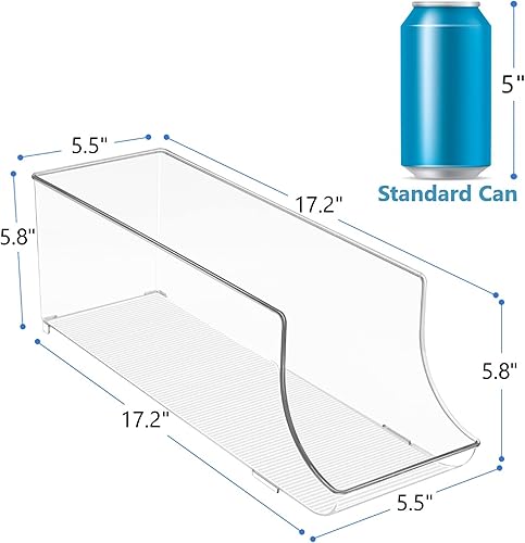 Miniatura 5 de Sorbus Paquete organizador de latas de soda, juego de tres dispensadores de latas grandes, dos con tapas, uno sin tapas (tiene 12 latas cada uno)