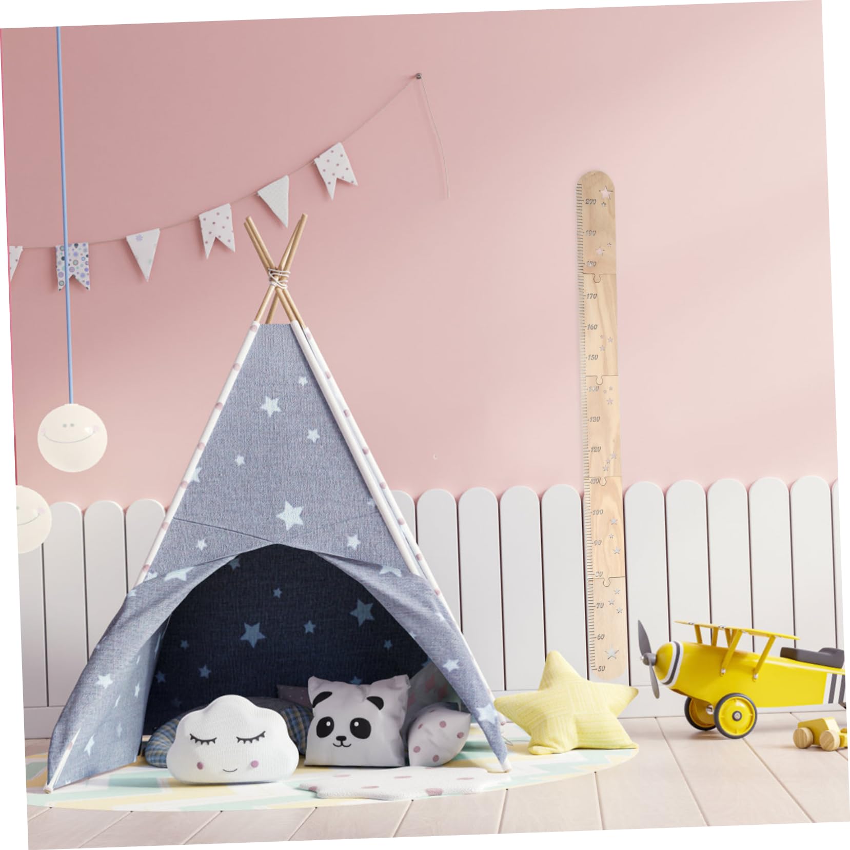 Cabilock 5 Sätze Höhenlineal Spielzimmer- Wandtafel Für Kindergröße Wachstumstabelle Für Kinder Höhenmessung Wandlineal Mit Einfachem Design Wachstum Diagramm Höhe Wandlineal Hölzern