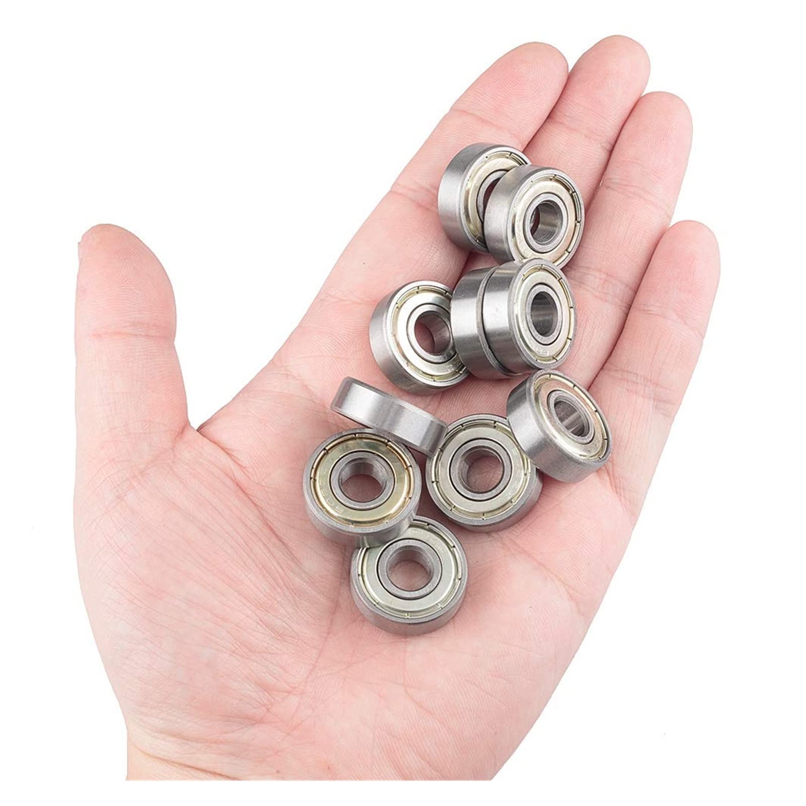 Łożyska kulkowe， 10 szt. Łożysko kulkowe zwykłe 8 * 22 * 7 8x22x7 MM 608 ZZ podwójnie ekranowane miniaturowe ze stali wysokowęglowej jednorzędowe 608ZZ ABEC-7