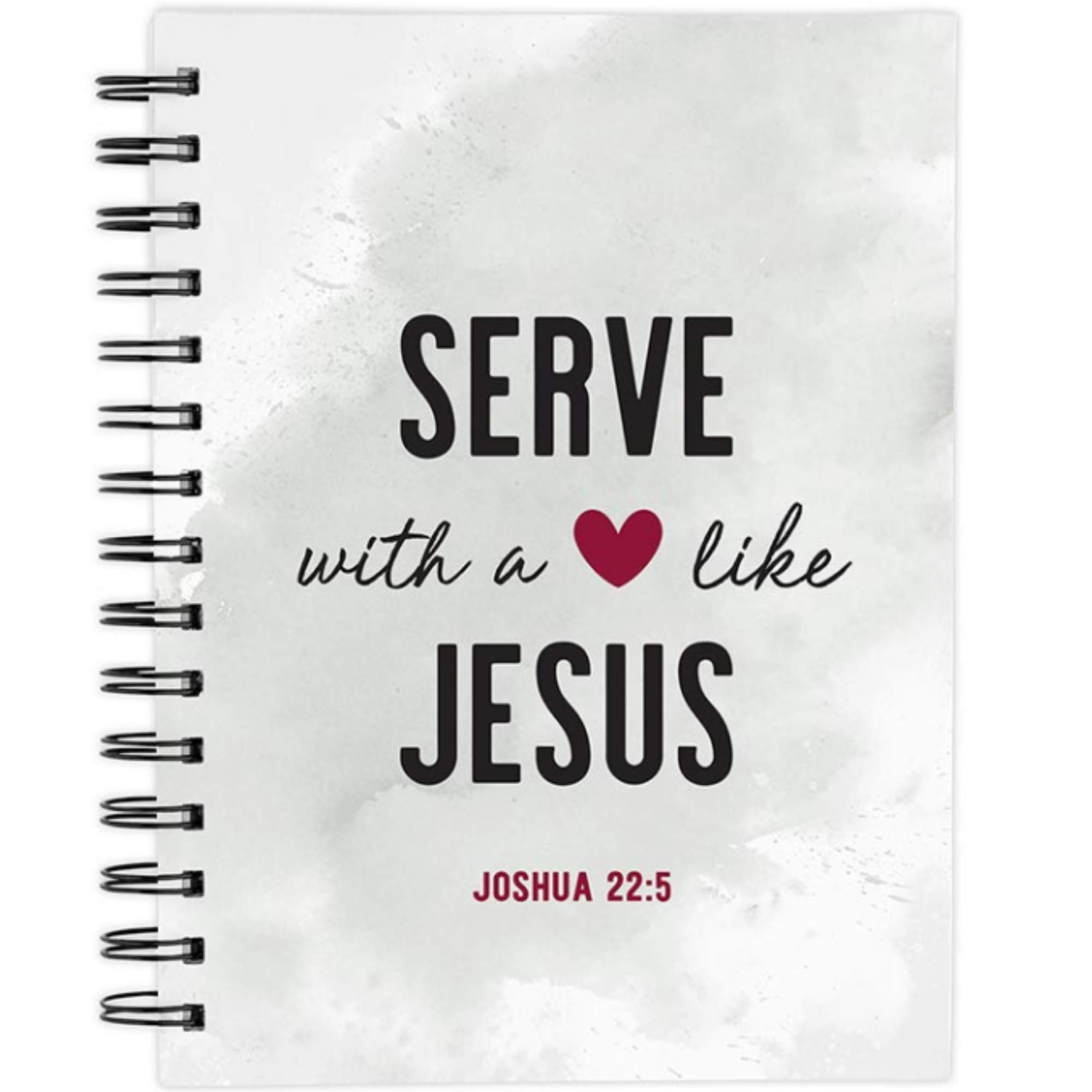 Needzo Religious Spiral Notebook, Serve with A Heart Like Jesus Great for Writing, Prayer Logs, and Lists, 6 x 8 Inches