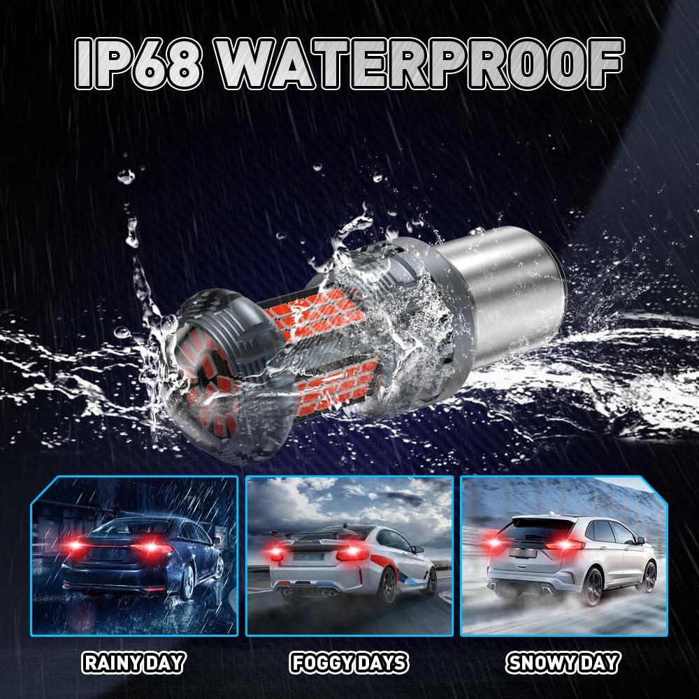 1157 BAY15S LED Lampadine, Aggiornamento P21/5W LED Rosso CANBUS Senza Errori Anti Hyper Flash 7506 1141 1156A LED Lampadina con Proiettore Sostituzione per Luce Freno Luce di Retromarcia