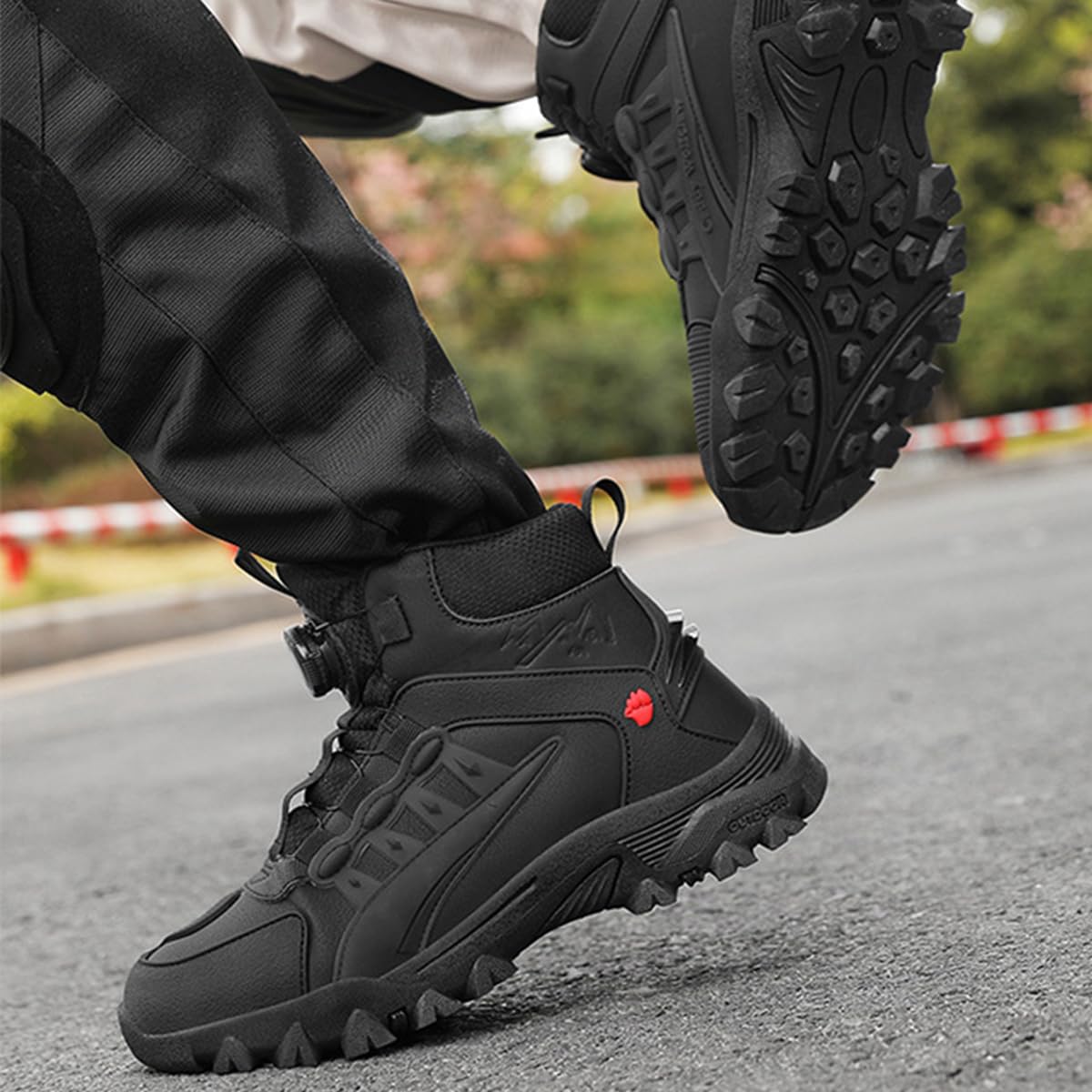 Scarpe da Moto Uomo Stivali da Moto Motocross Città Corsa Strada Casual con Supporto alla Caviglia e Shift Pad Suola Antiscivolo
