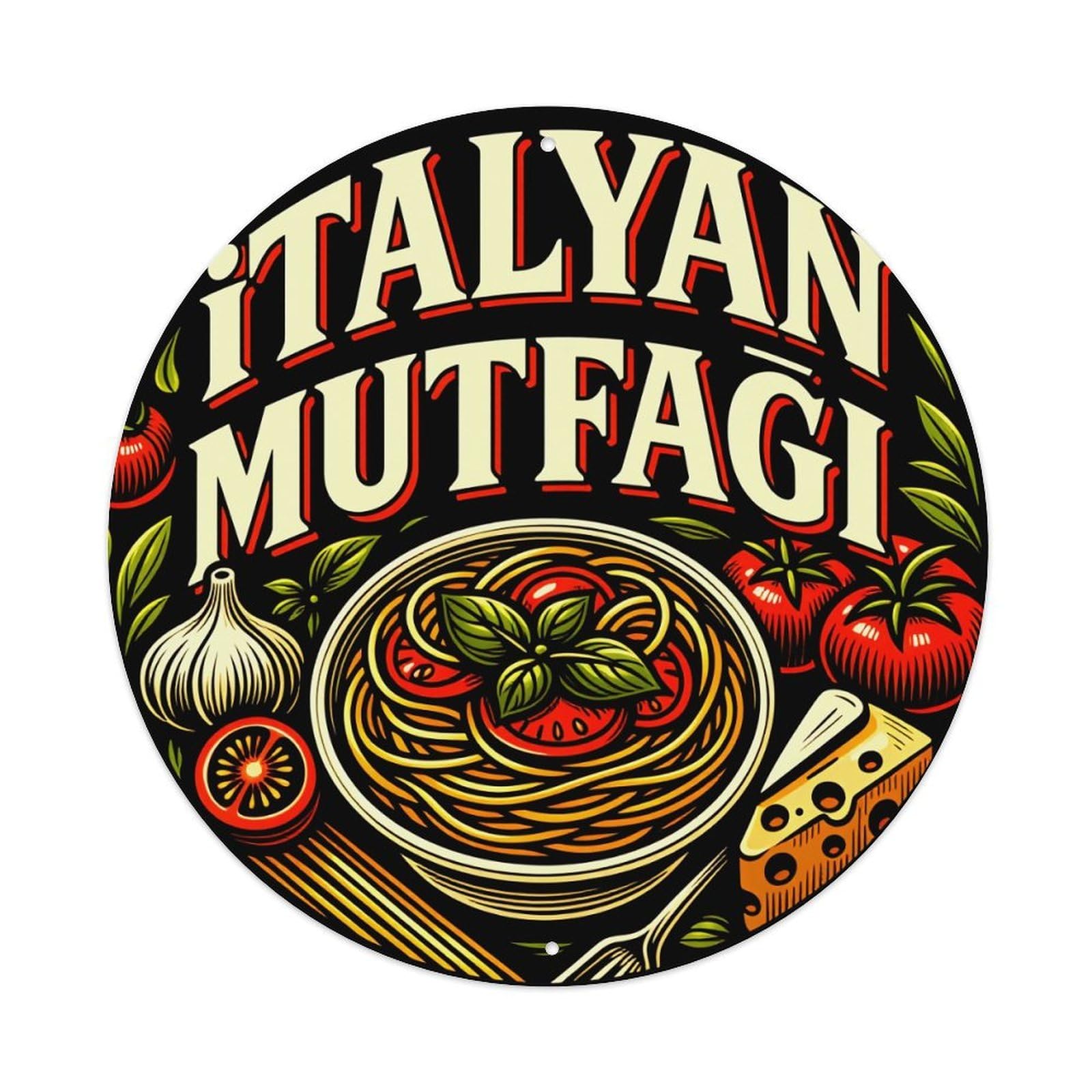Italian Pasta Tomatoes Garlic Cheese Metal Tin Sign Vintage Garden Bedroom Cafe Bar Man Cave Home Wall Decor Metal Poster 8x8 inches