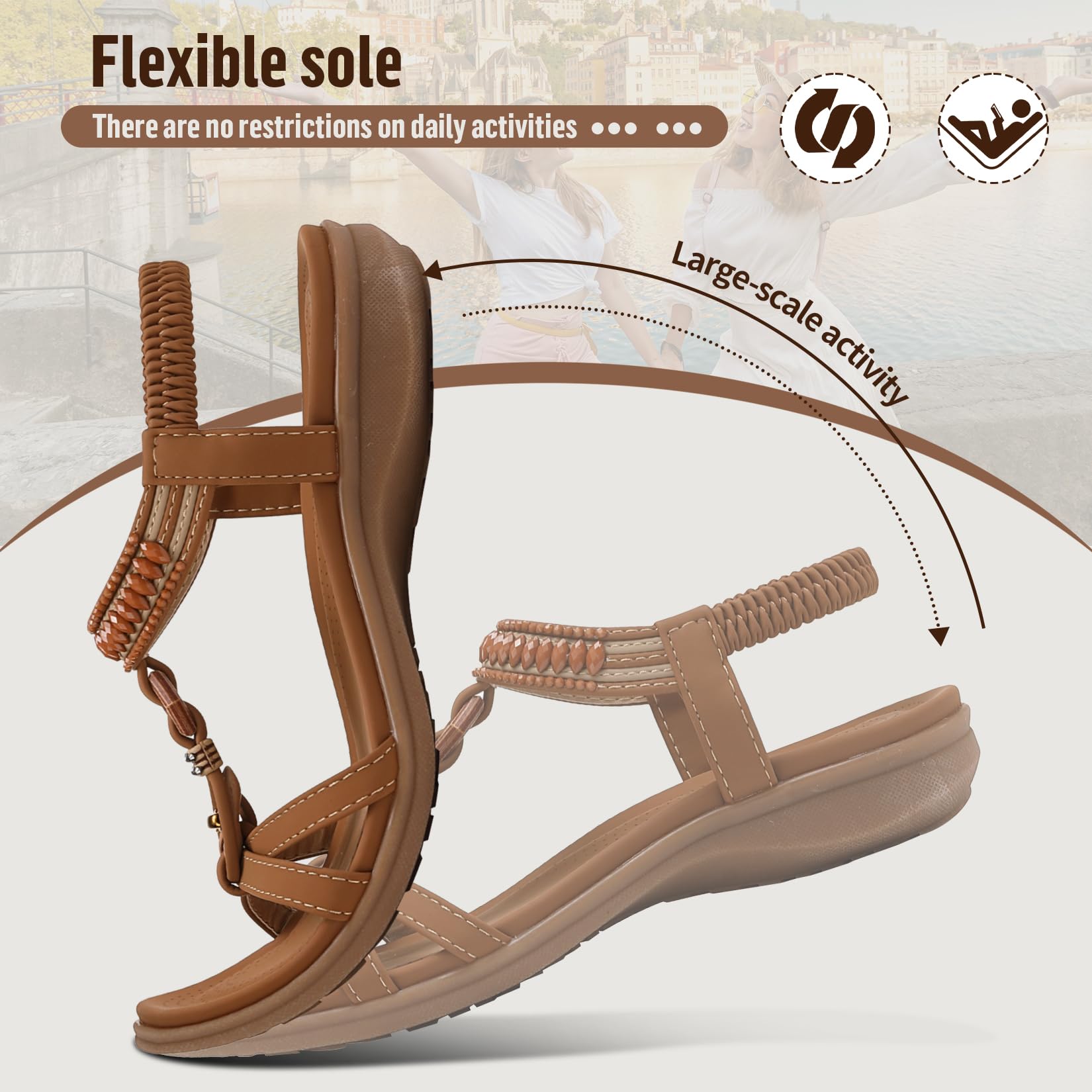 Littleplum Sandali Donna Estive Piatto Comodi Sandali de Spiaggia Scarpe
