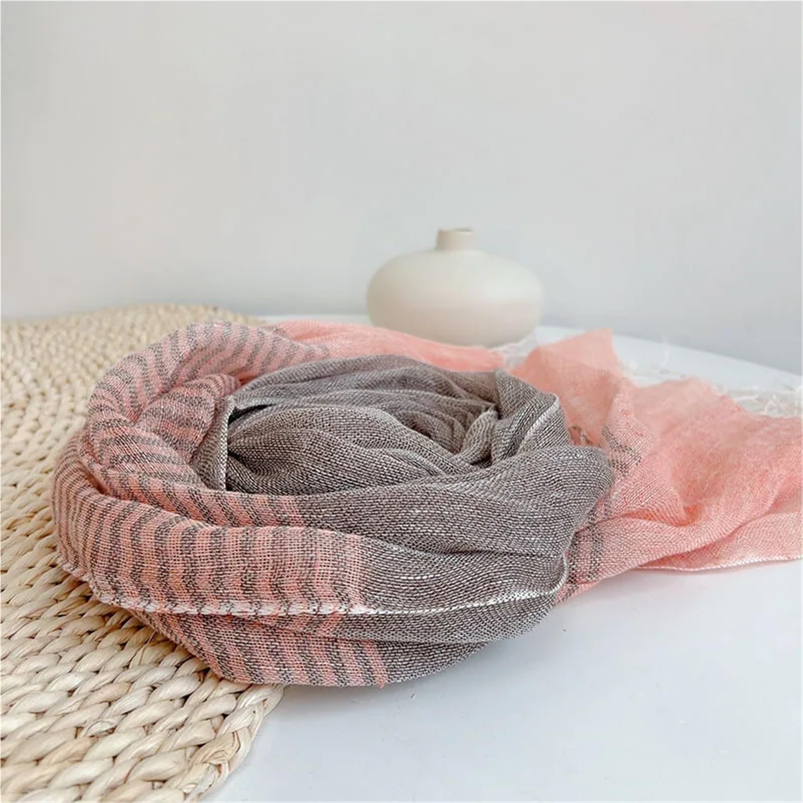 2 piezas de bufandas de lino transpirables for mujer for primavera y verano, bufandas de primavera Para Mujer