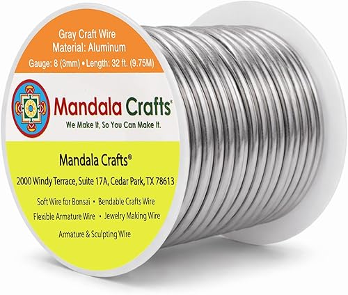 Vista 329 de Mandala Crafts - Alambre de aluminio anodizado de calibre 10 para manualidades de joyería - 32 pies de alambre flexible de cobre coloreado - Doble