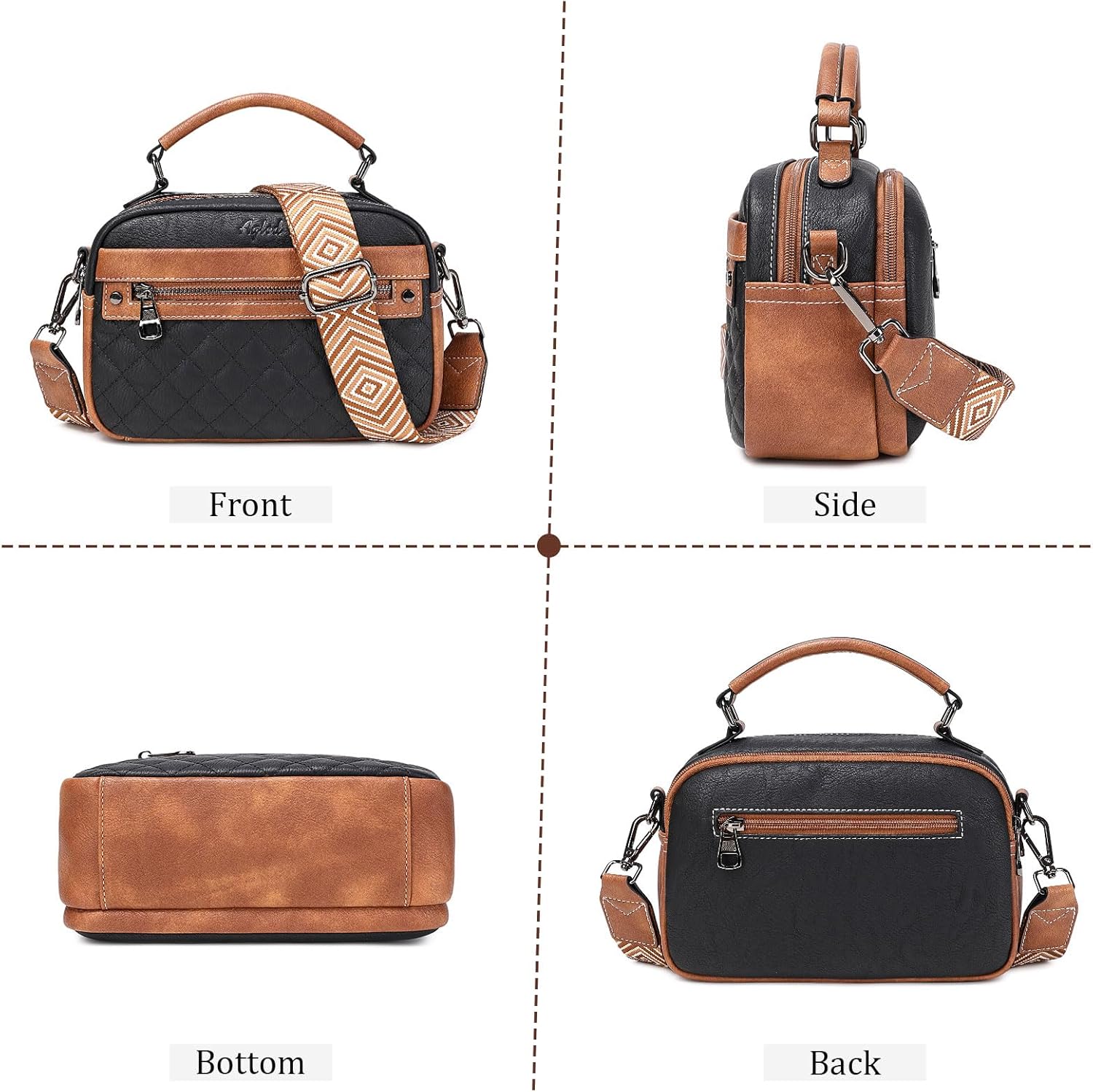 Crossbody Bags for Women Vegan Leather Shoulder Handbags Small Cross Body Purses for Women Trendy with Wide Strap | Small, Trendy, with Wide Strap - Image 6